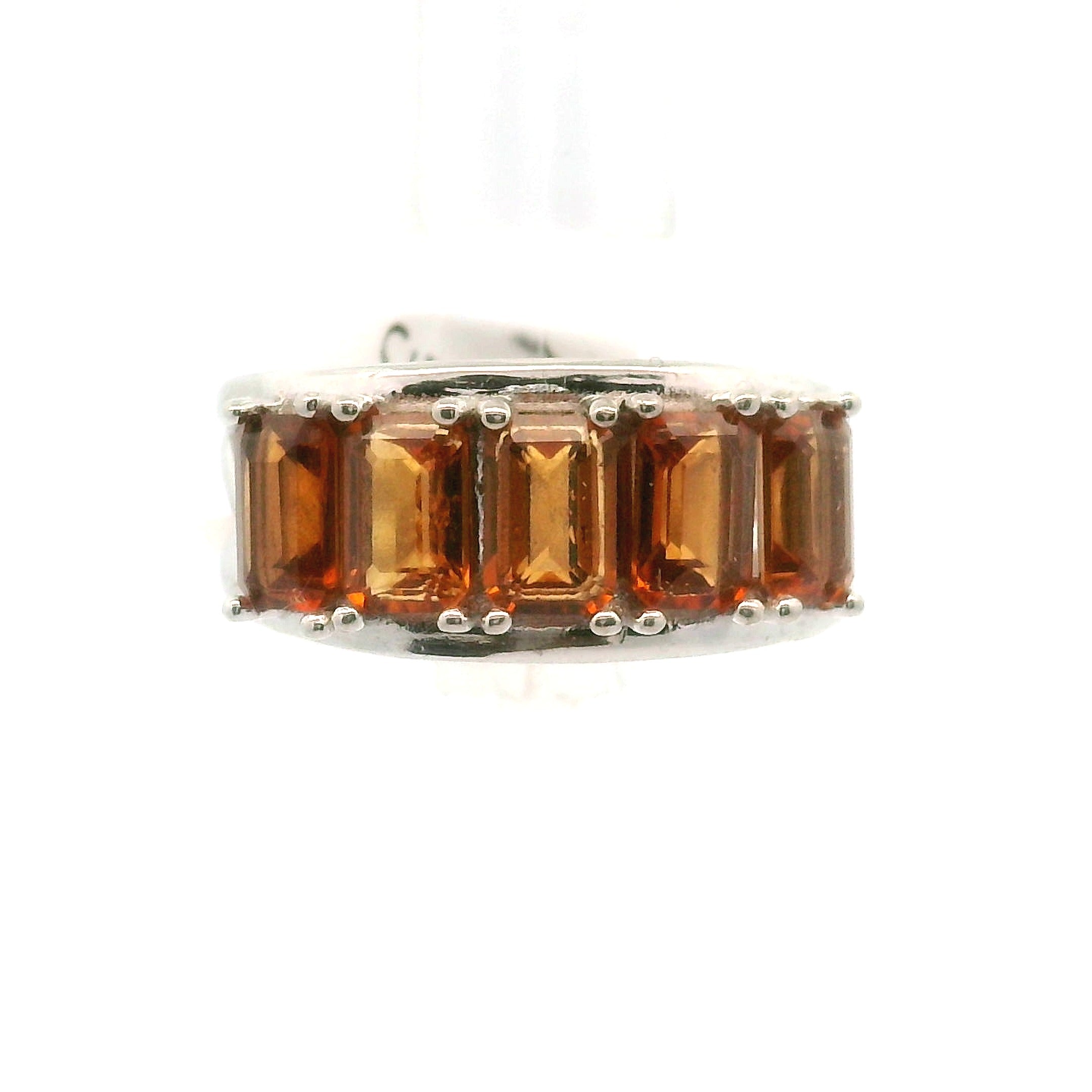 Multi Stone Emerald Cut Stacker Cuff Ring .925 Silver for Healing, Intention Setting and Manifesting your Desires
