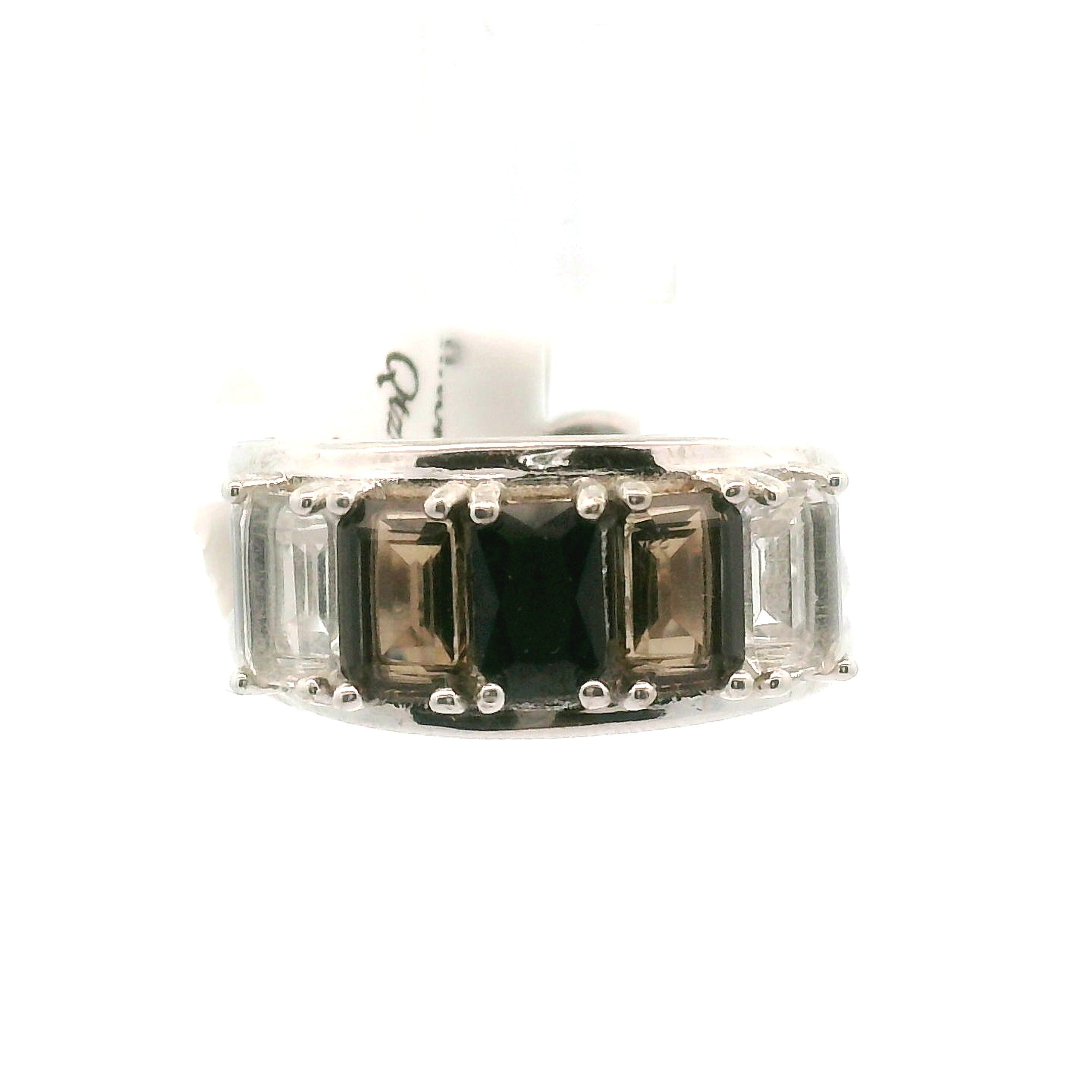 Multi Stone Emerald Cut Stacker Cuff Ring .925 Silver for Healing, Intention Setting and Manifesting your Desires