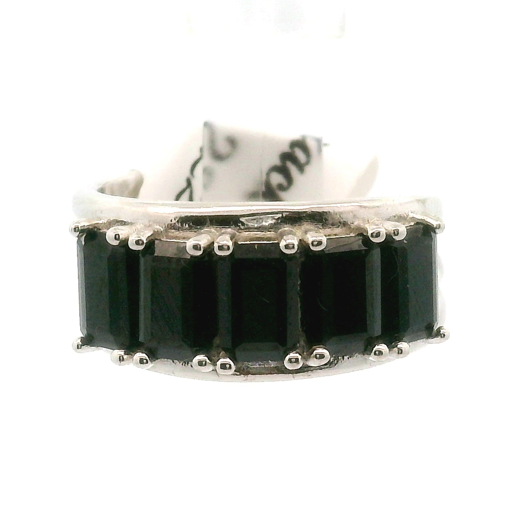 Multi Stone Emerald Cut Stacker Cuff Ring .925 Silver for Healing, Intention Setting and Manifesting your Desires