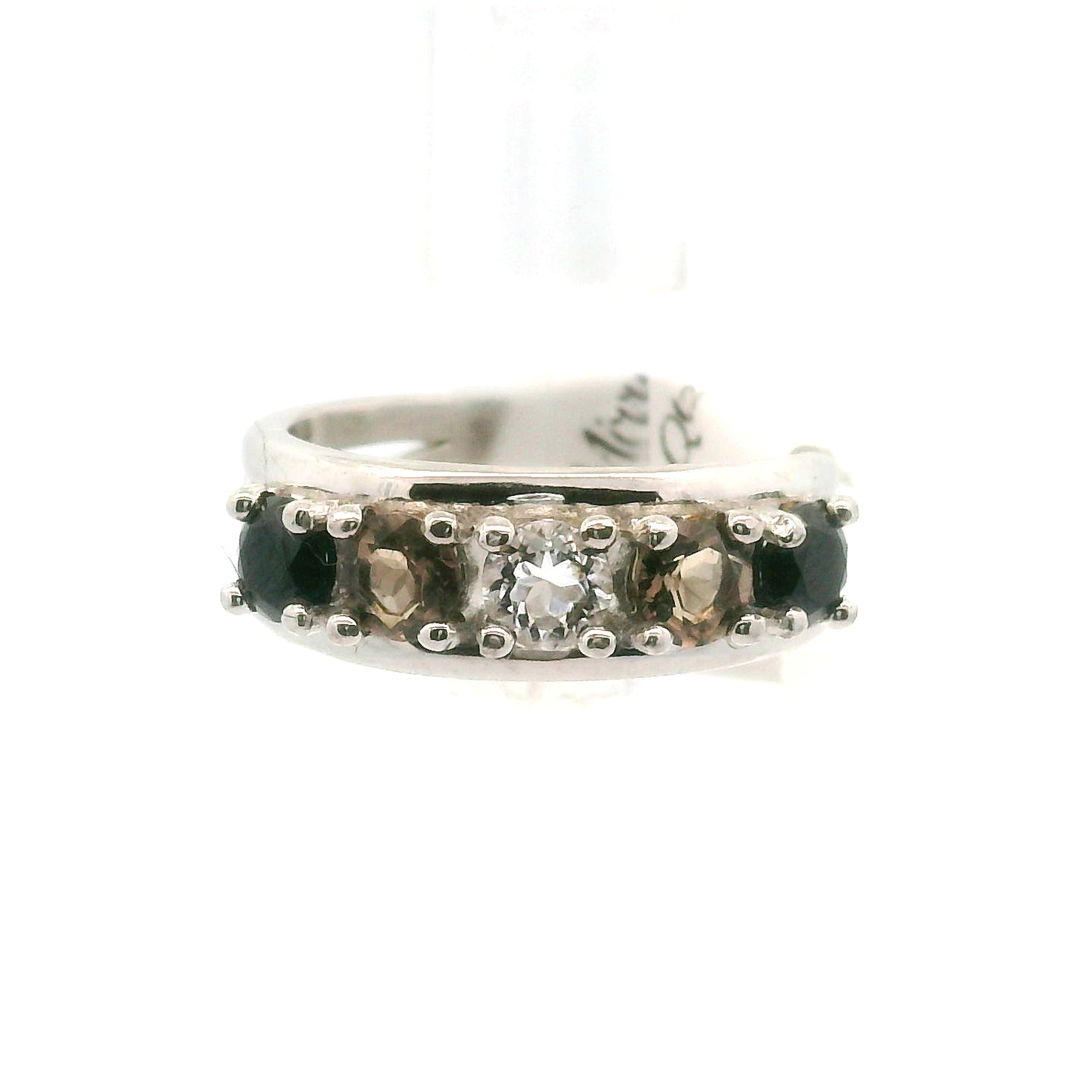 Multi-stone Stacker Cuff Ring .925 Silver for Healing, Intention Setting and Manifesting your Desires