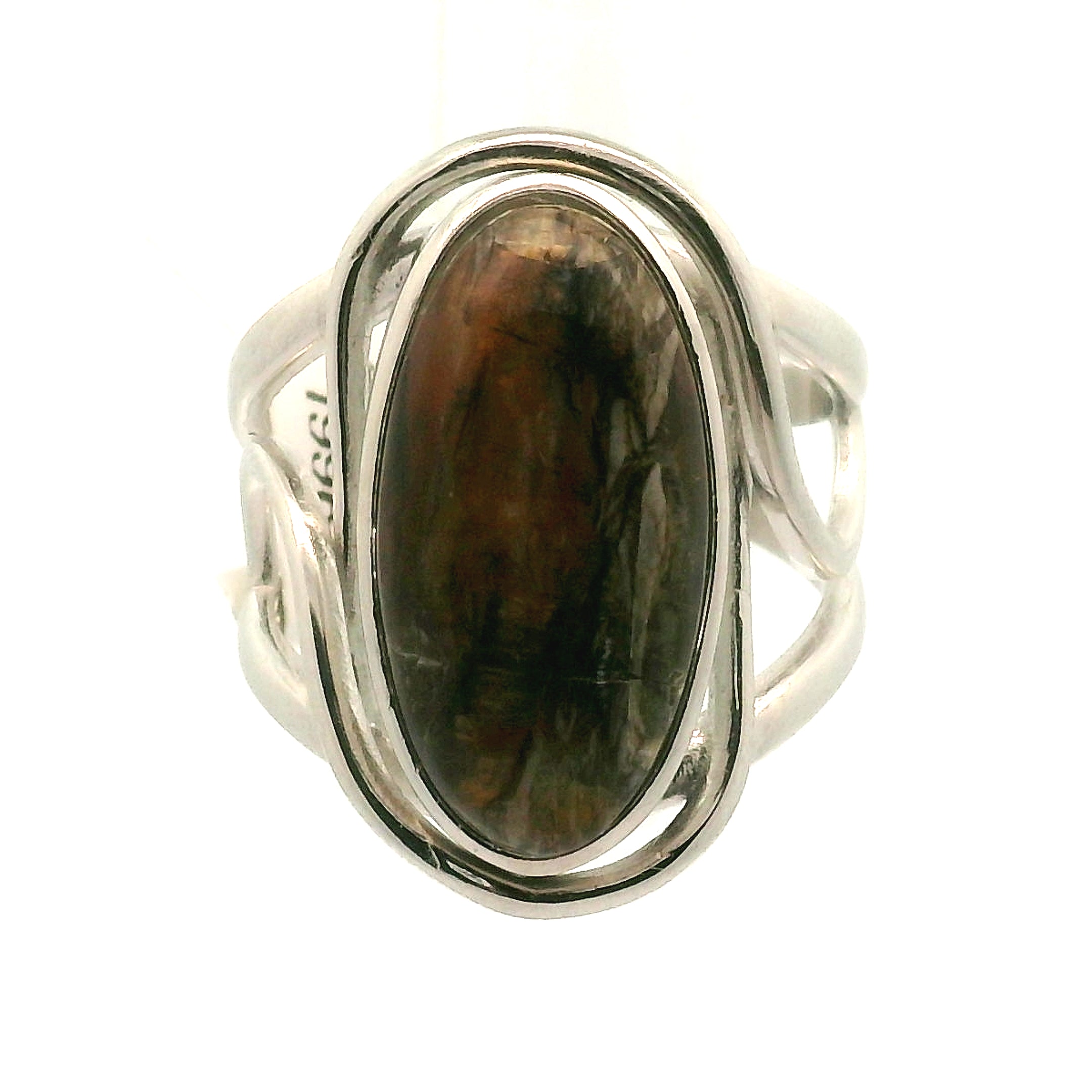 Arizona Pietersite Cuff Ring .925 Silver for Intuition, Transformation and Willpower