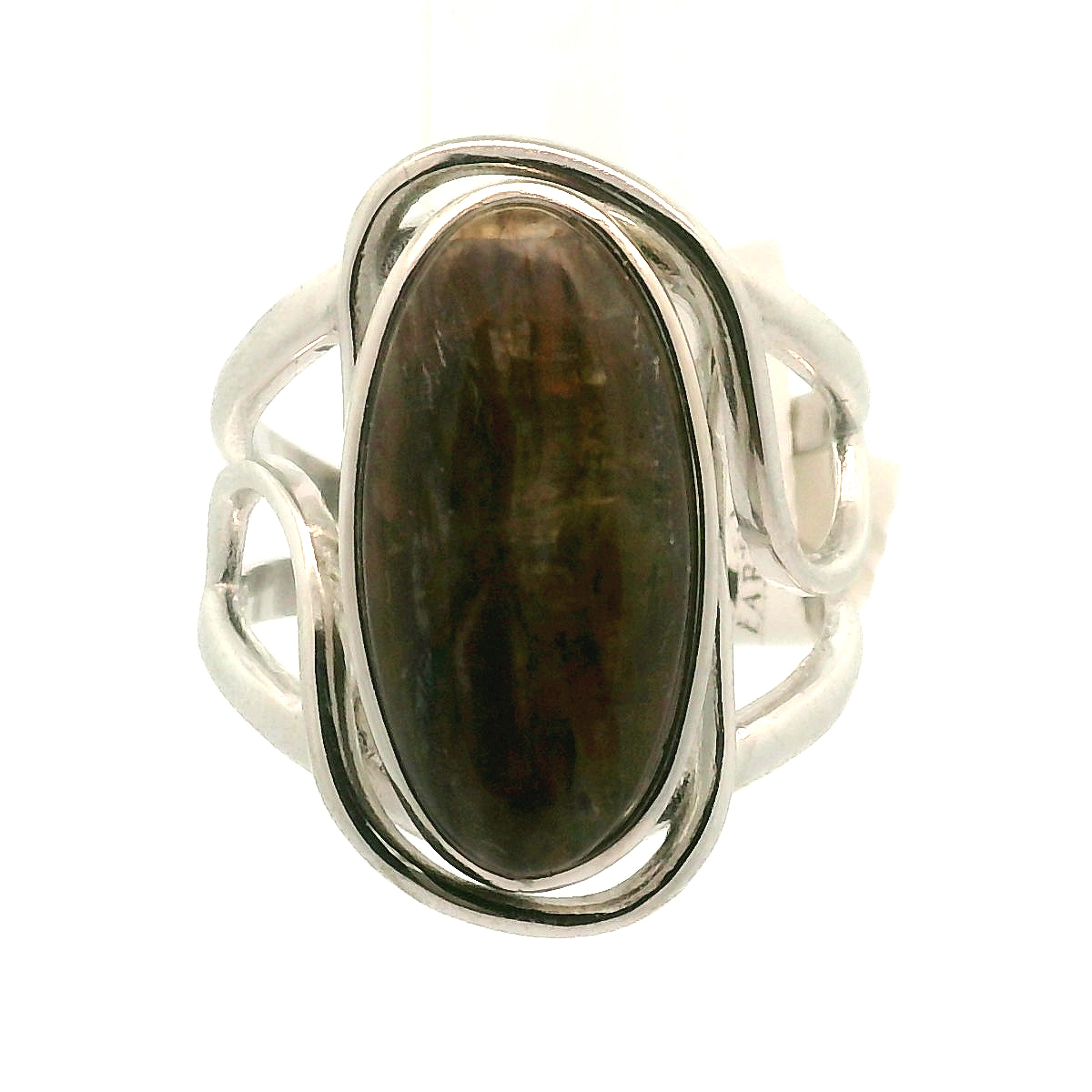 Arizona Pietersite Cuff Ring .925 Silver for Intuition, Transformation and Willpower