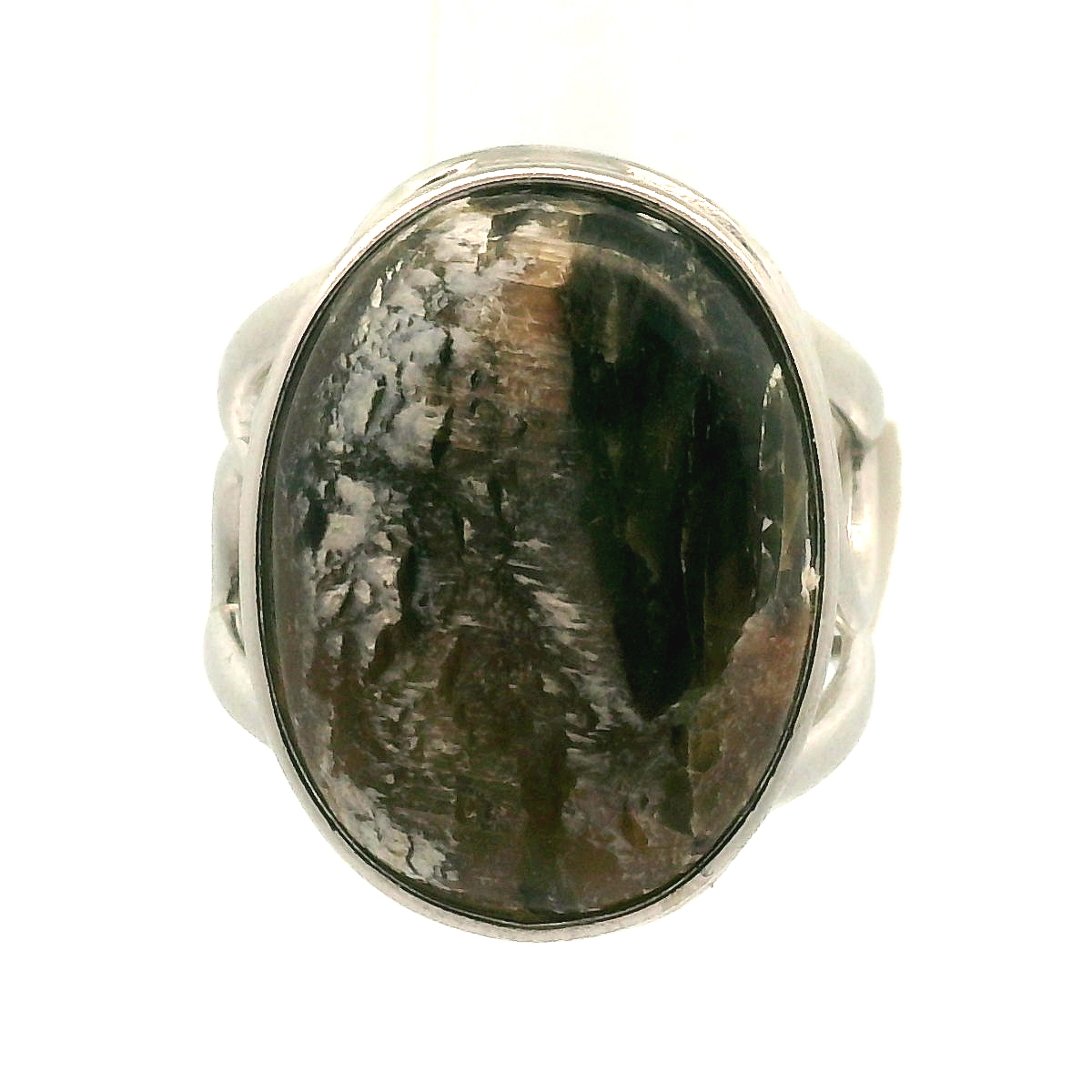 Arizona Pietersite Cuff Ring .925 Silver for Intuition, Transformation and Willpower