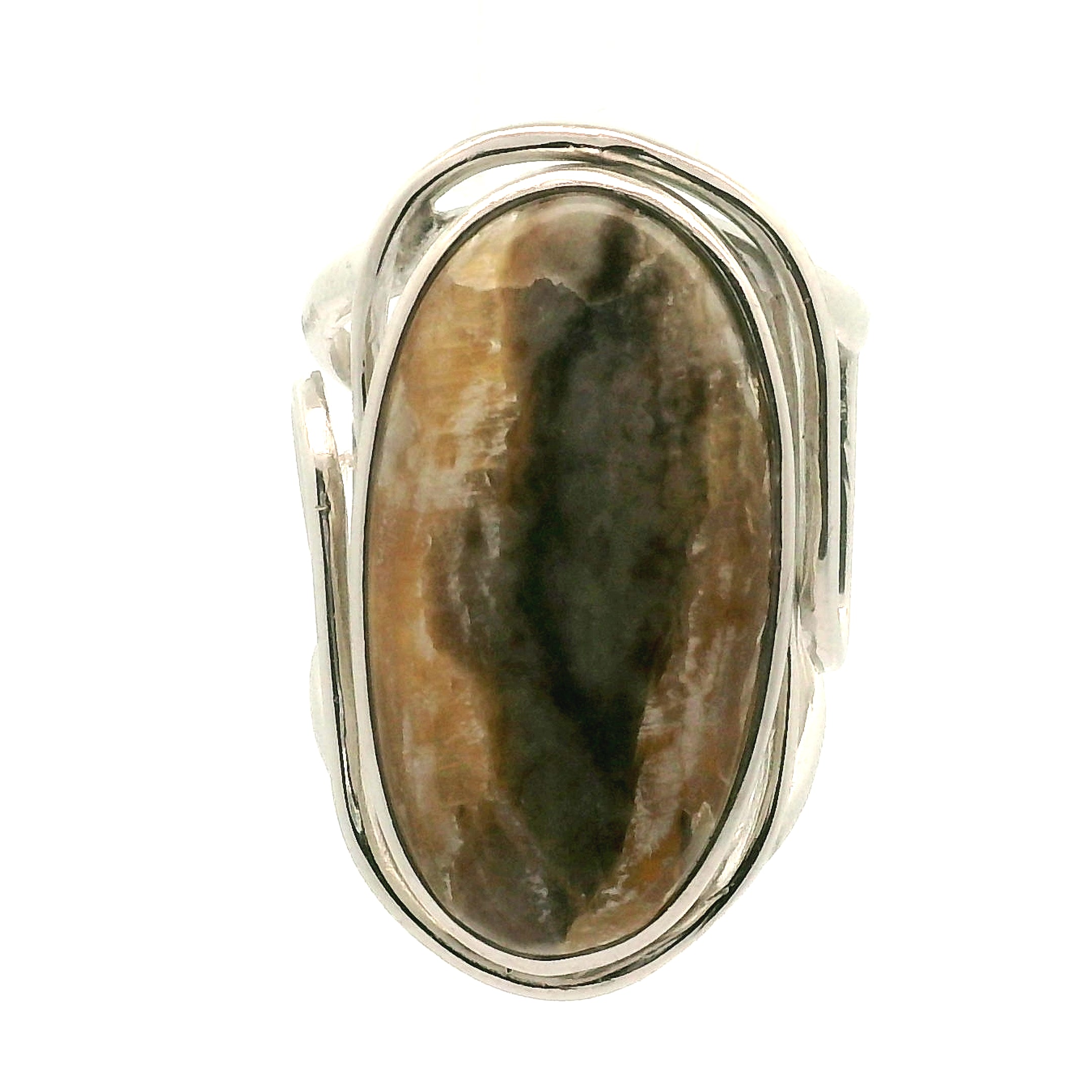 Arizona Pietersite Cuff Ring .925 Silver for Intuition, Transformation and Willpower