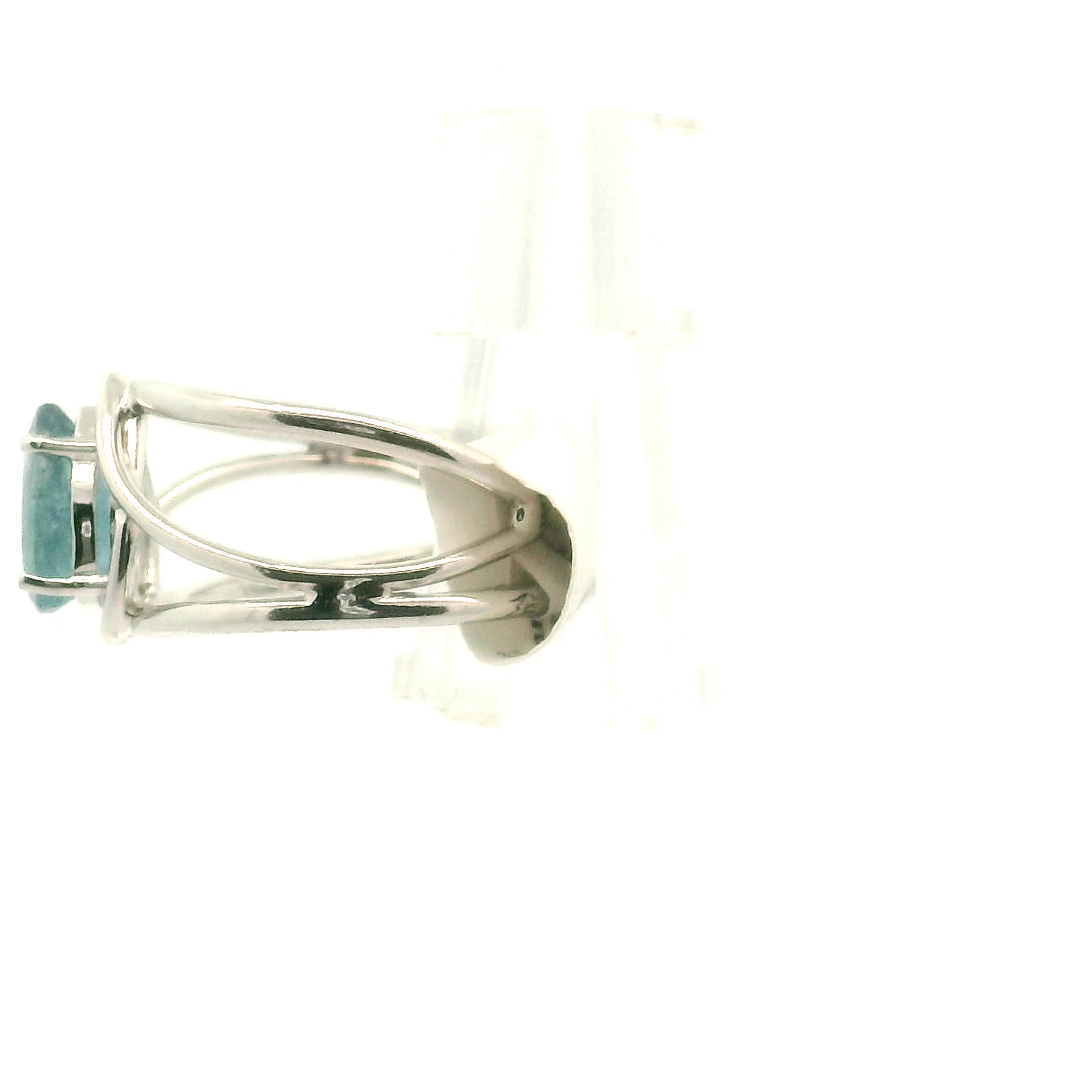 Santa Maria Aquamarine Faceted Midi Cuff Ring .925 Silver for Healing, Intention Setting and Manifesting your Desires