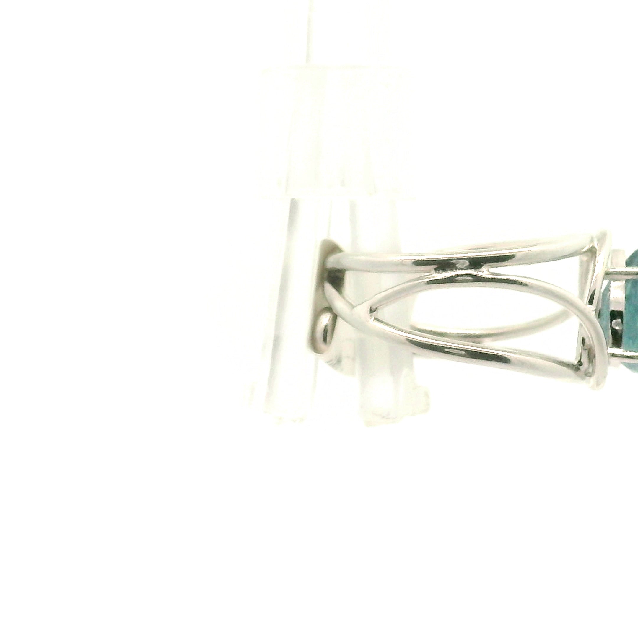 Santa Maria Aquamarine Faceted Midi Cuff Ring .925 Silver for Healing, Intention Setting and Manifesting your Desires
