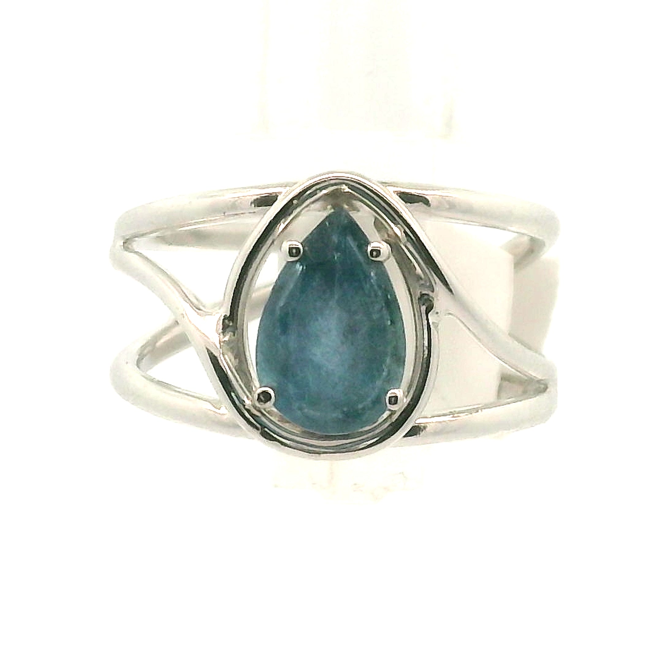 Santa Maria Aquamarine Faceted Midi Cuff Ring .925 Silver for Healing, Intention Setting and Manifesting your Desires