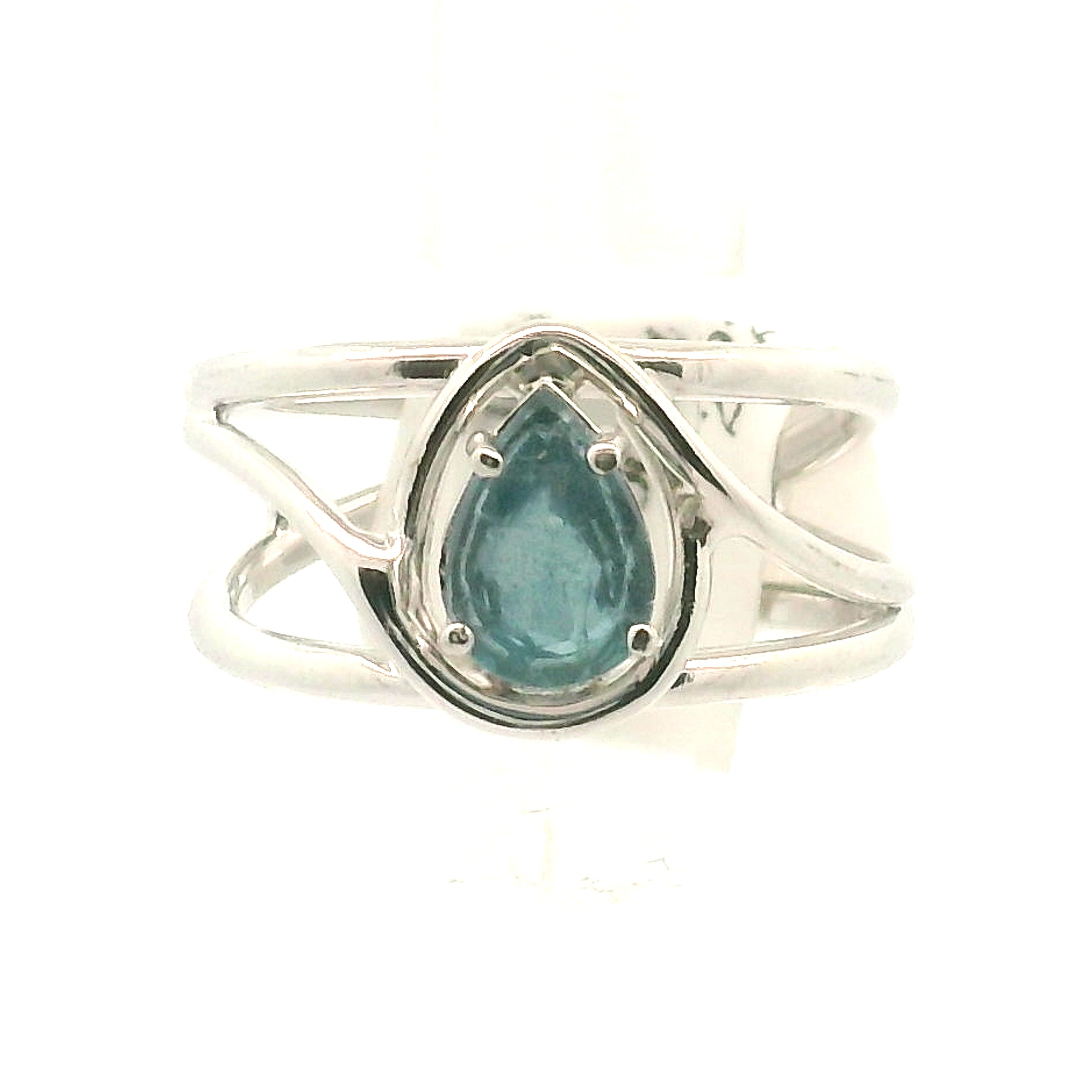 Santa Maria Aquamarine Faceted Midi Cuff Ring .925 Silver for Healing, Intention Setting and Manifesting your Desires