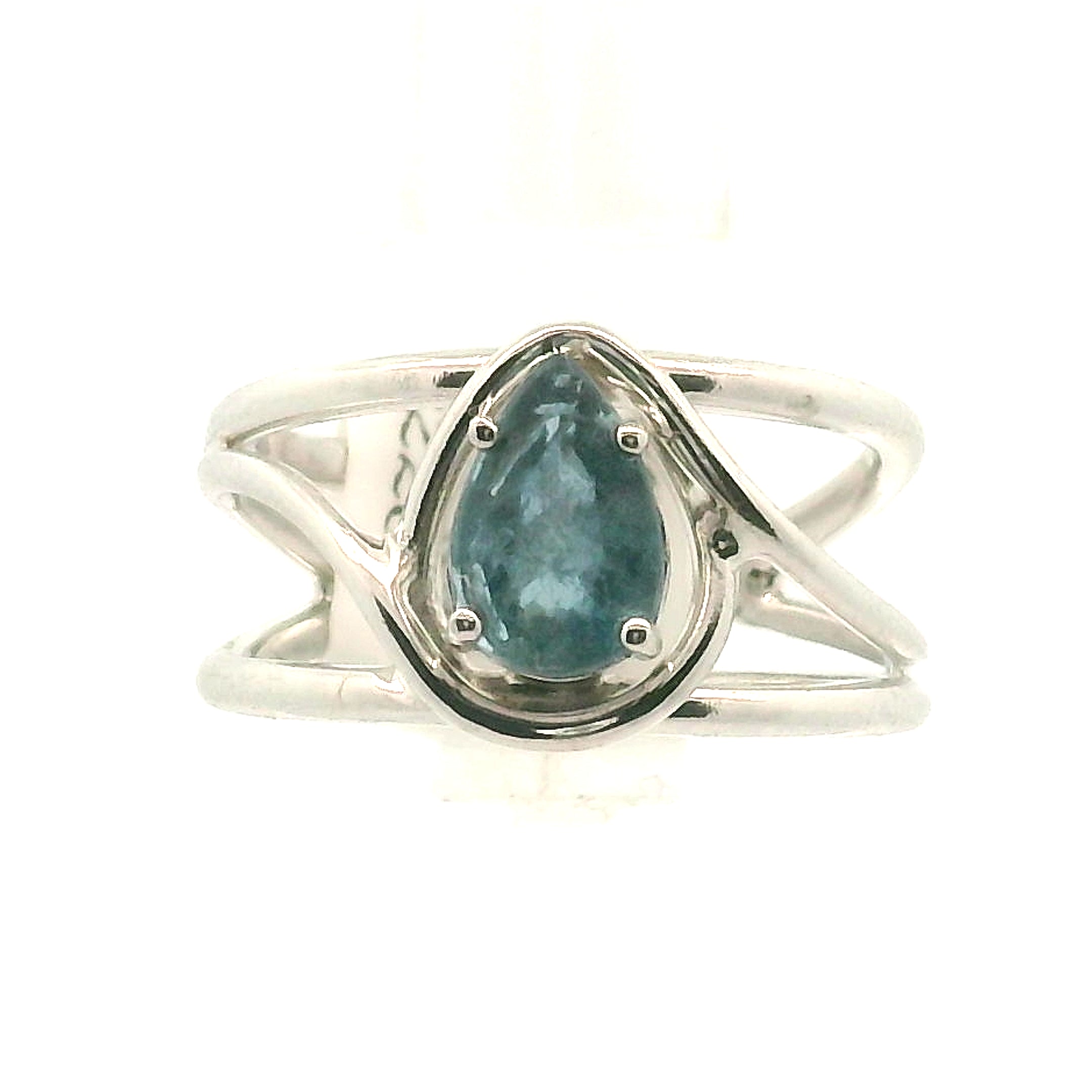 Santa Maria Aquamarine Faceted Midi Cuff Ring .925 Silver for Healing, Intention Setting and Manifesting your Desires