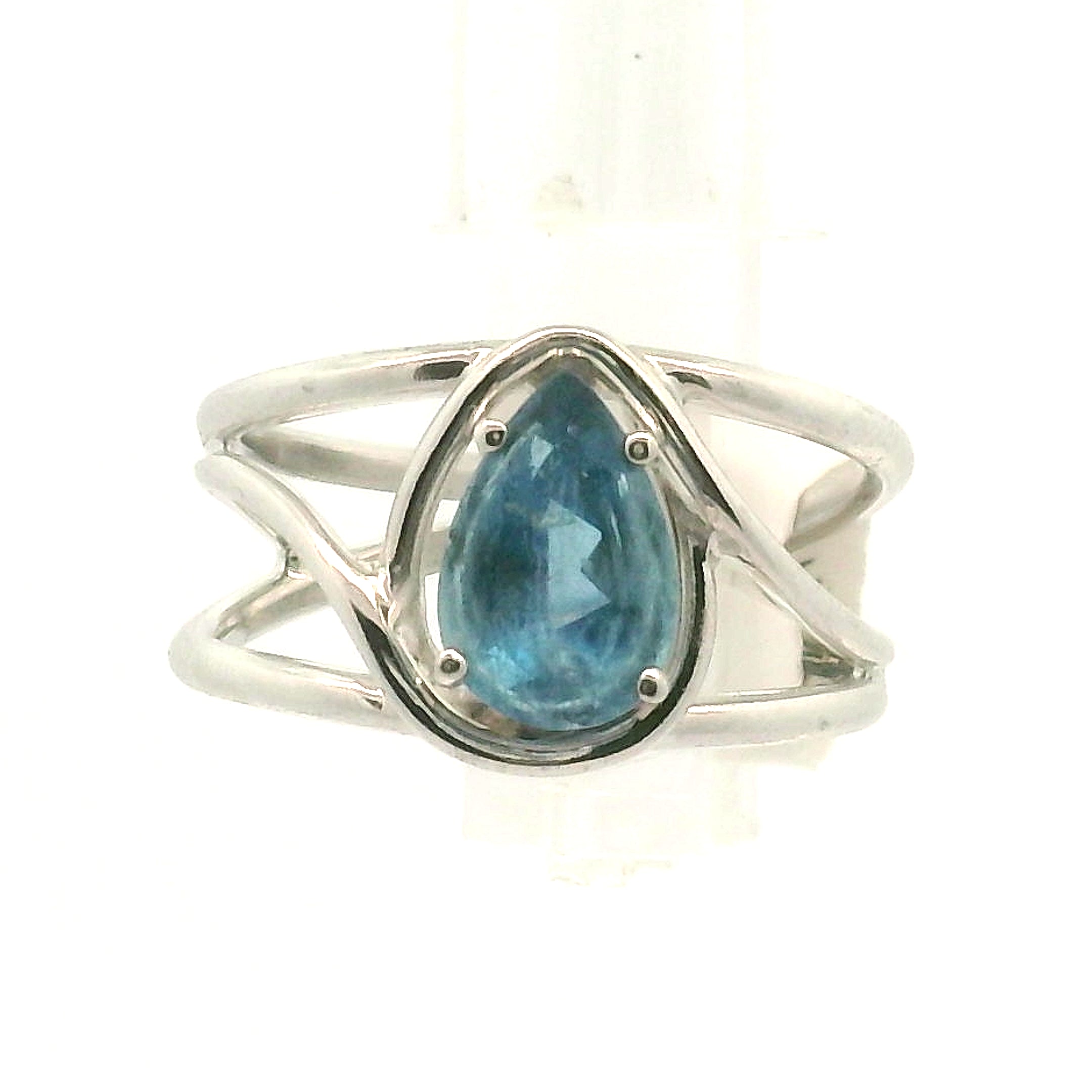 Santa Maria Aquamarine Faceted Midi Cuff Ring .925 Silver for Healing, Intention Setting and Manifesting your Desires