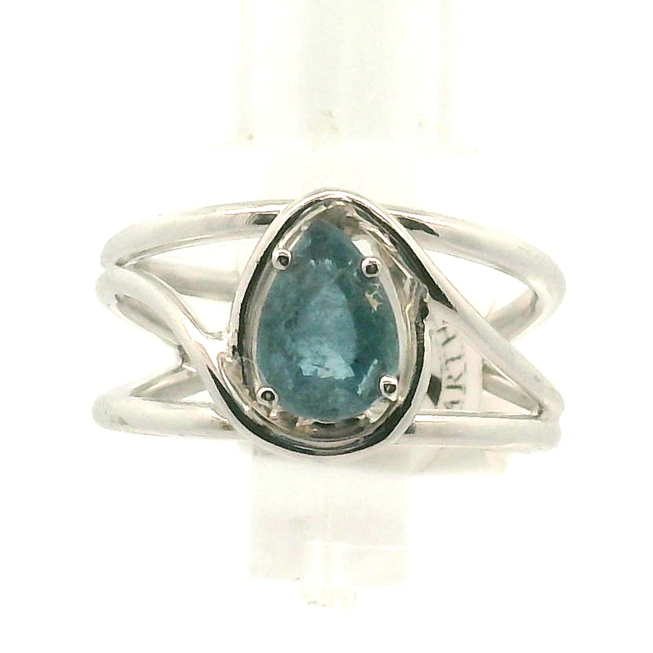 Santa Maria Aquamarine Faceted Midi Cuff Ring .925 Silver for Healing, Intention Setting and Manifesting your Desires