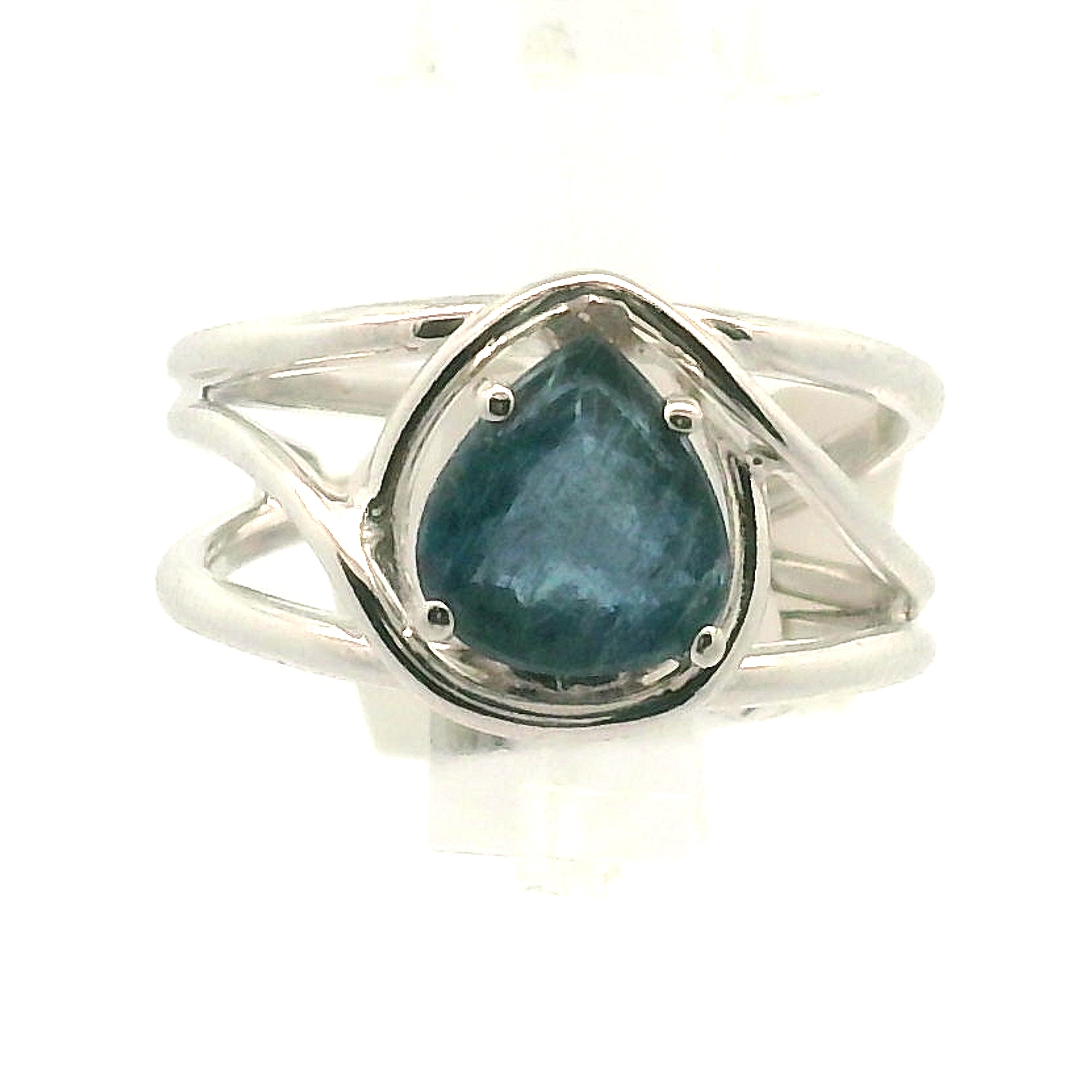 Santa Maria Aquamarine Faceted Midi Cuff Ring .925 Silver for Healing, Intention Setting and Manifesting your Desires
