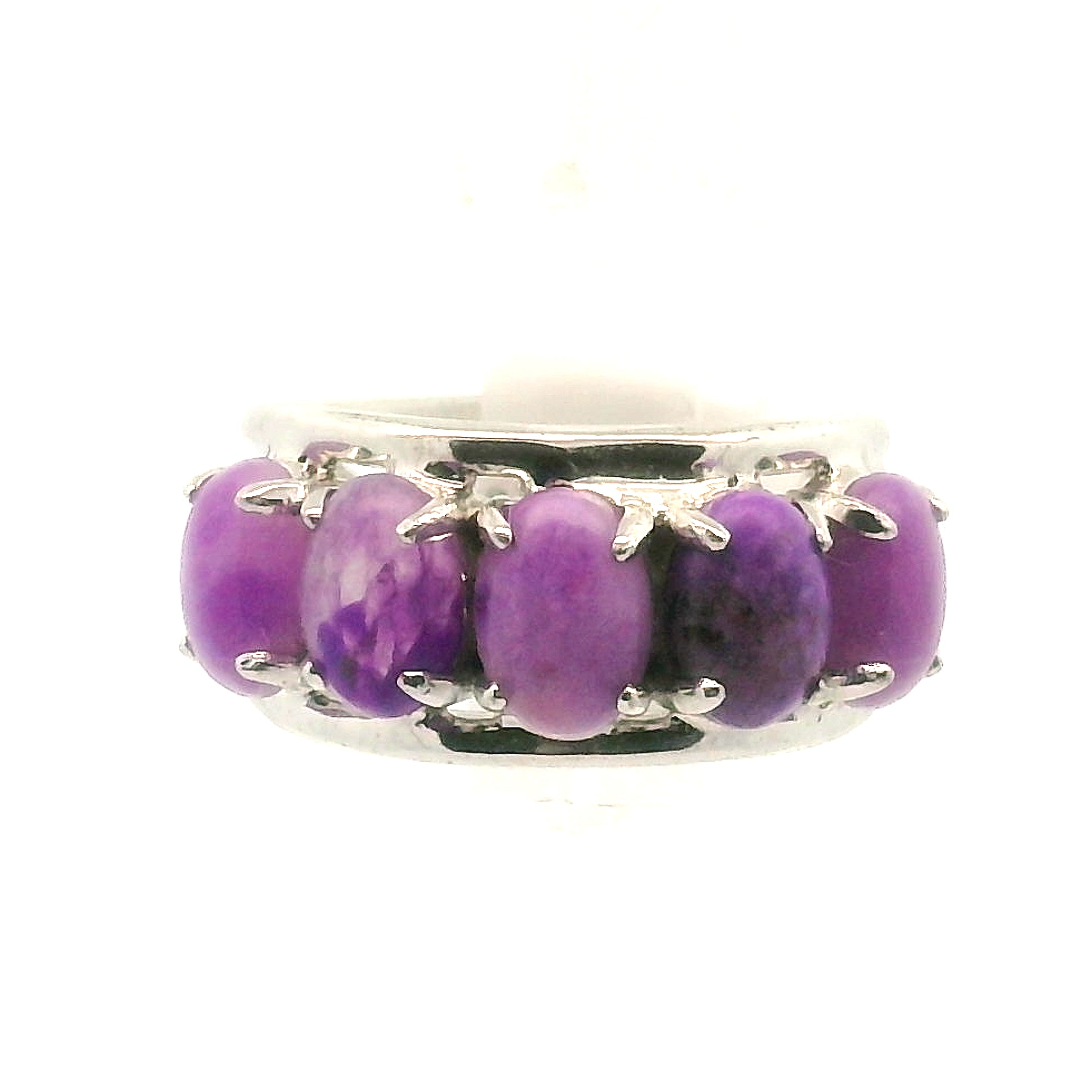 Multi Stone Oval Cut Stacker Cuff Ring .925 Silver for Healing, Intention Setting and Manifesting your Desires