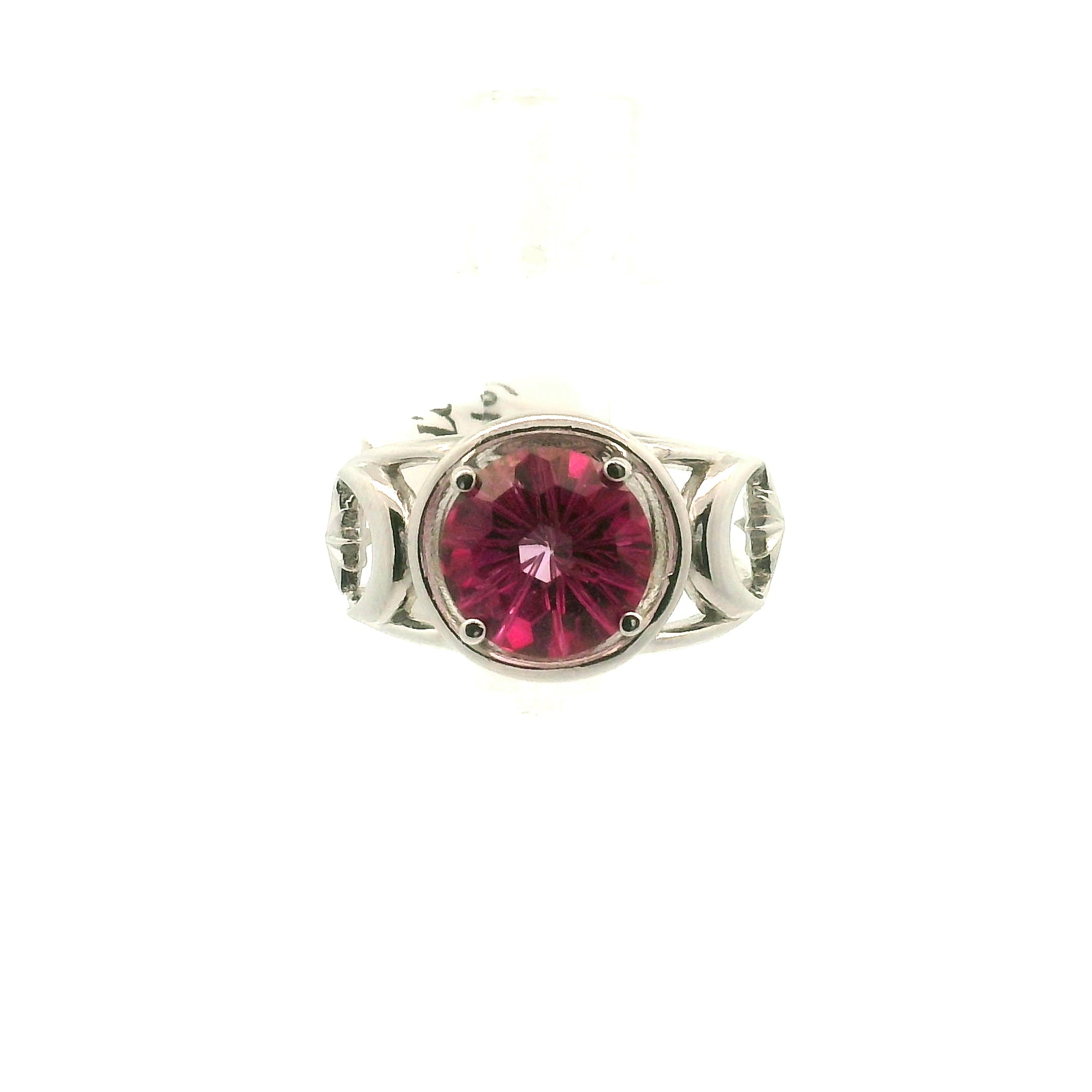 Pink Topaz Moon + Star Cuff Ring .925 Silver for Health, Protection, Amplifying Intentions & Accelerating Manifestations (Copy)