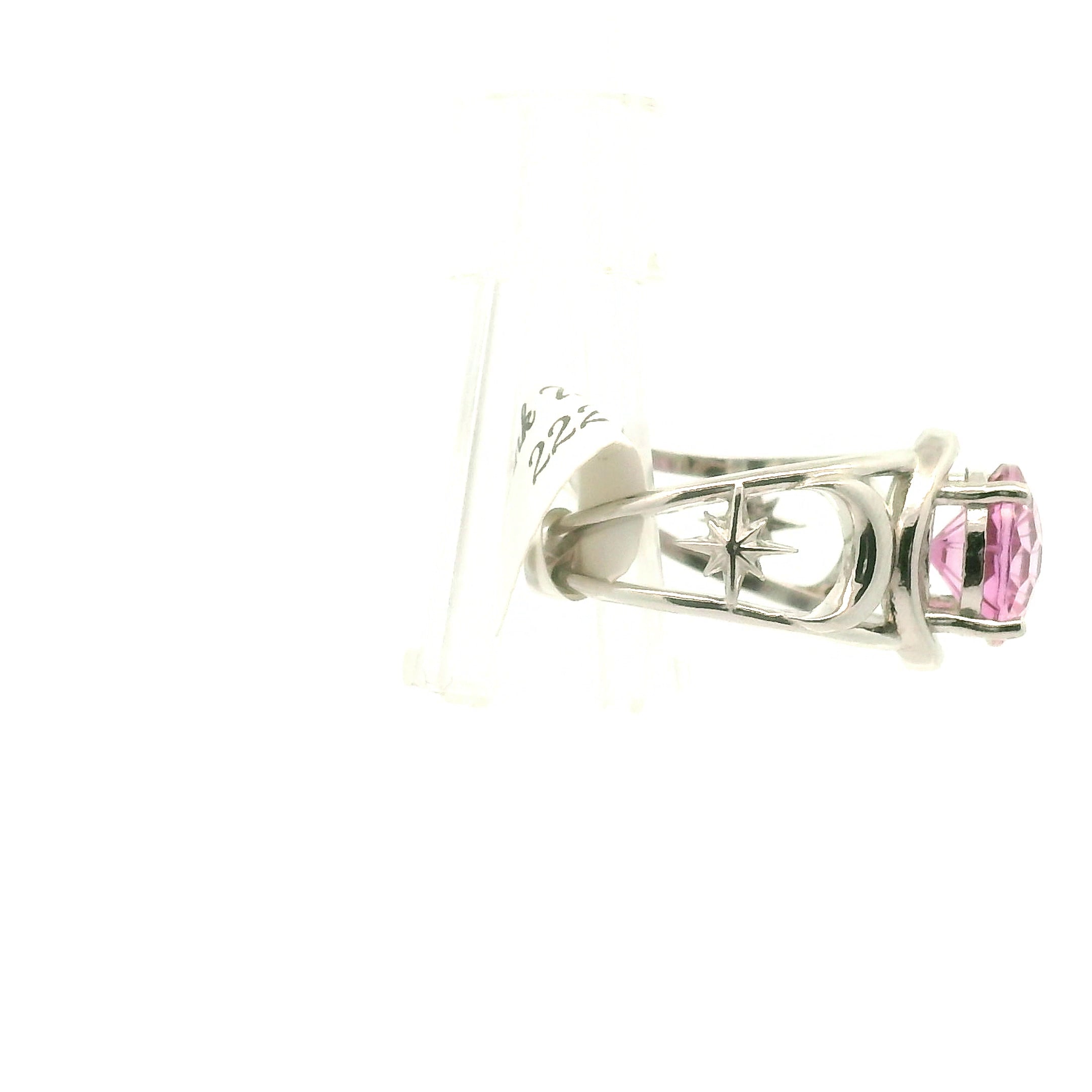Pink Topaz Moon + Star Cuff Ring .925 Silver for Health, Protection, Amplifying Intentions & Accelerating Manifestations (Copy)