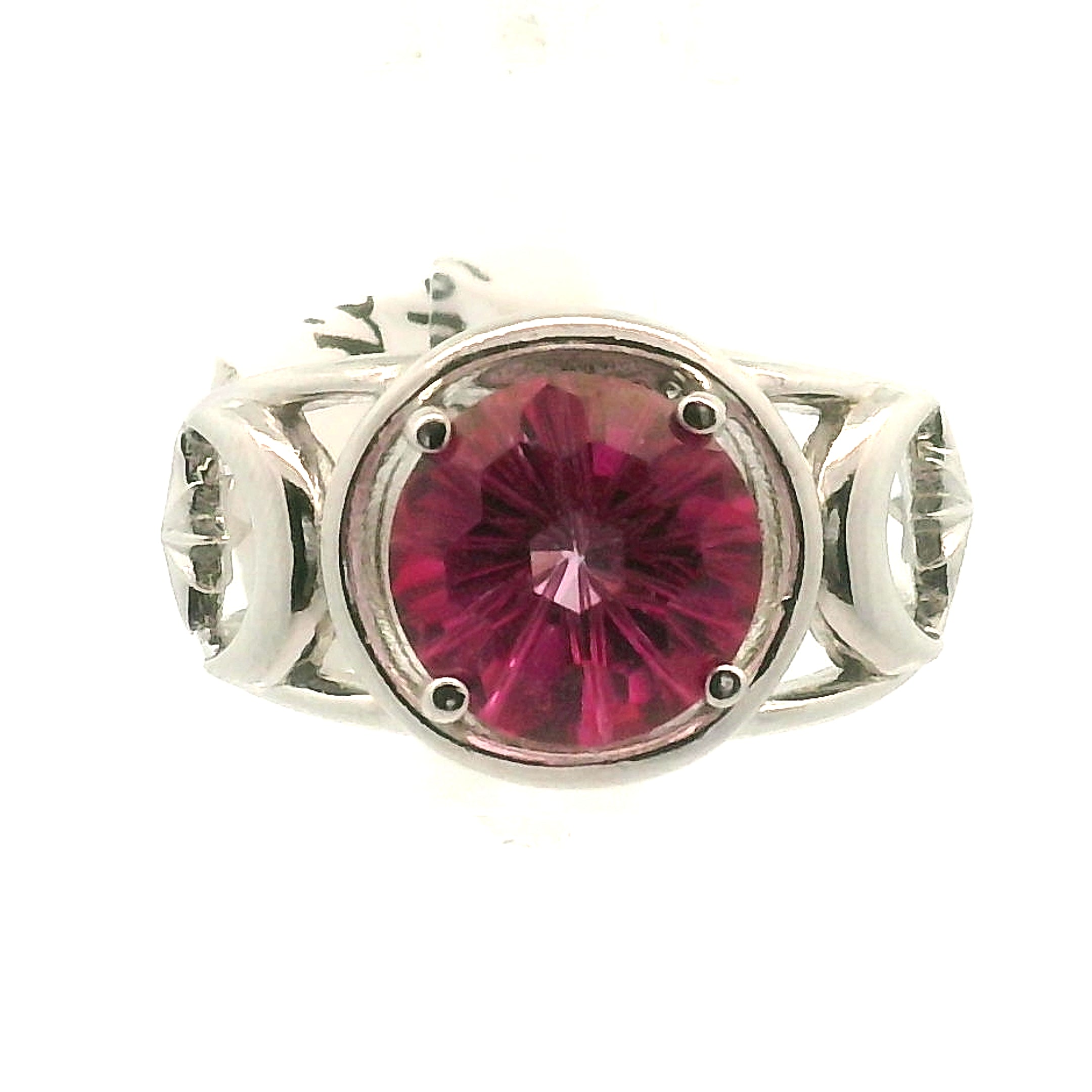 Pink Topaz Moon + Star Cuff Ring .925 Silver for Health, Protection, Amplifying Intentions & Accelerating Manifestations (Copy)