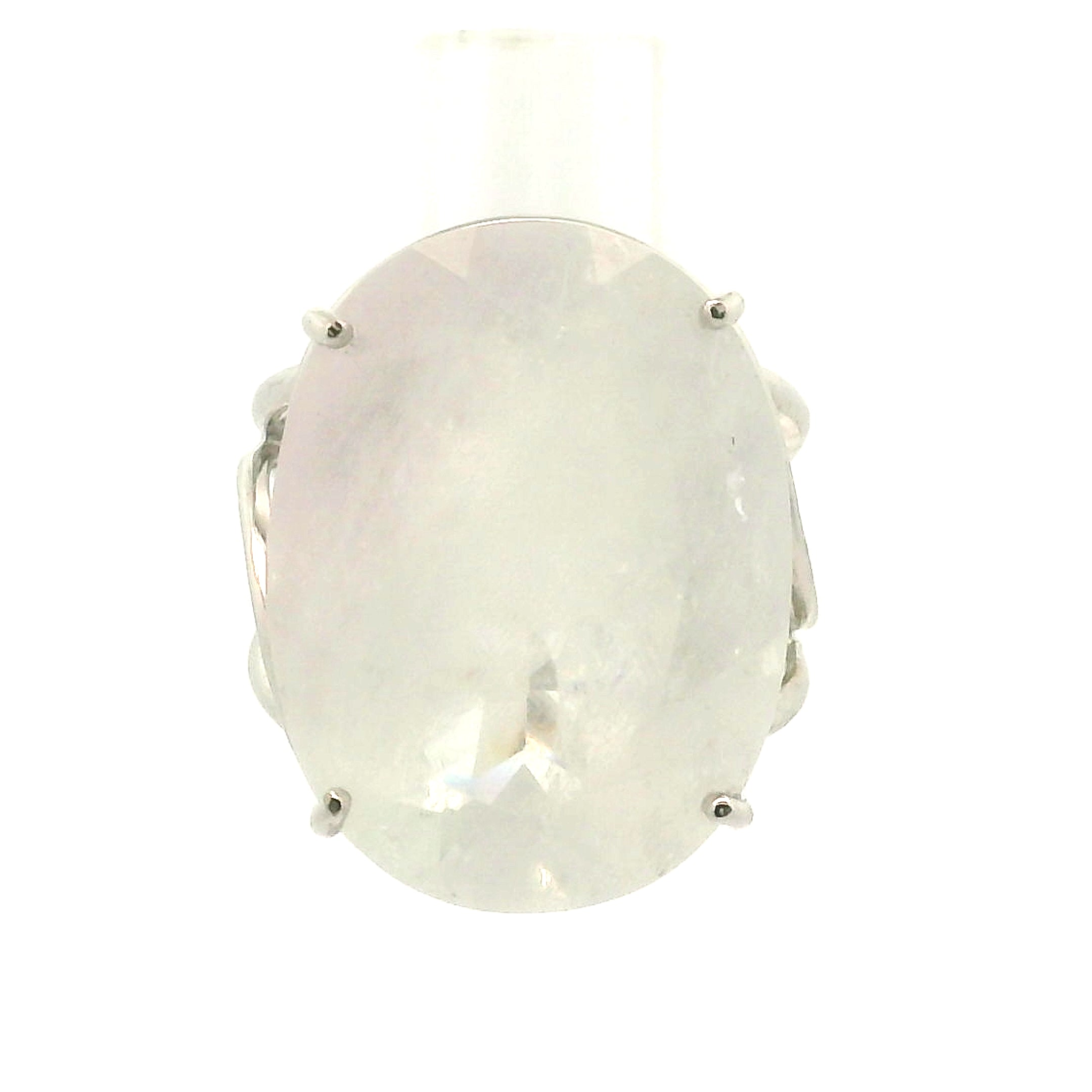 Morganite + Aquamarine Cuff Ring .925 Silver for Abundance of Joy and Love