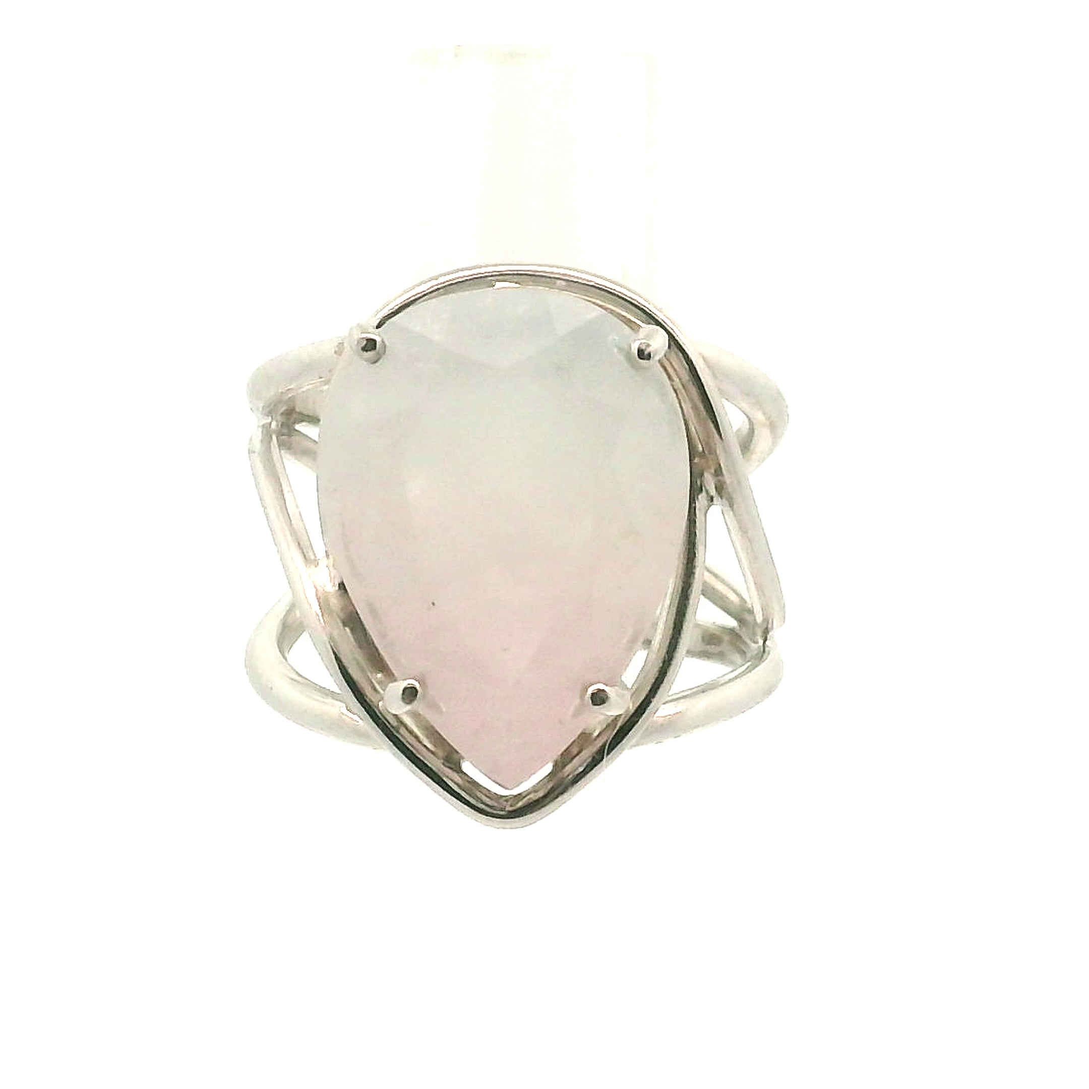 Morganite + Aquamarine Cuff Ring .925 Silver for Abundance of Joy and Love
