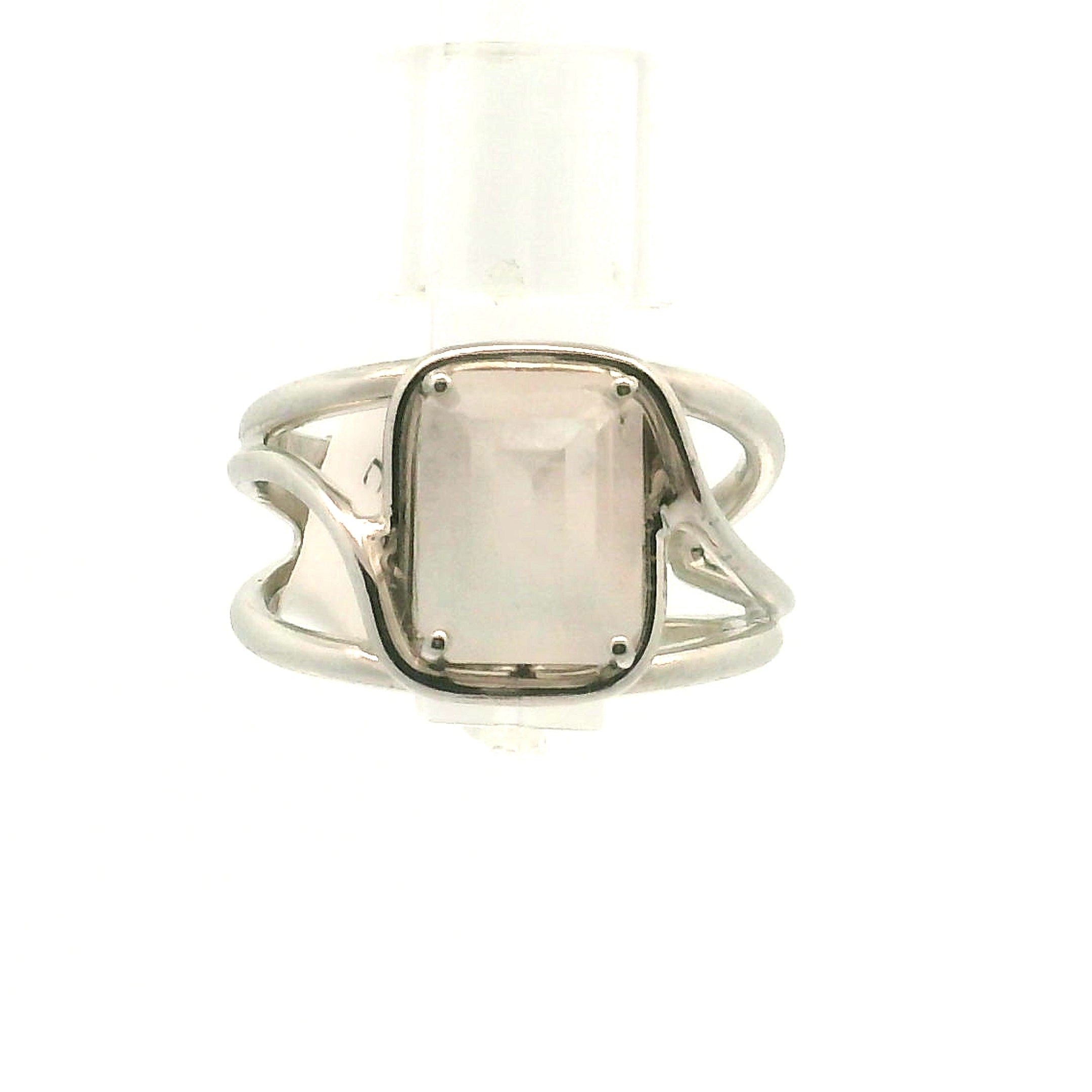 Morganite + Aquamarine Cuff Ring .925 Silver for Abundance of Joy and Love