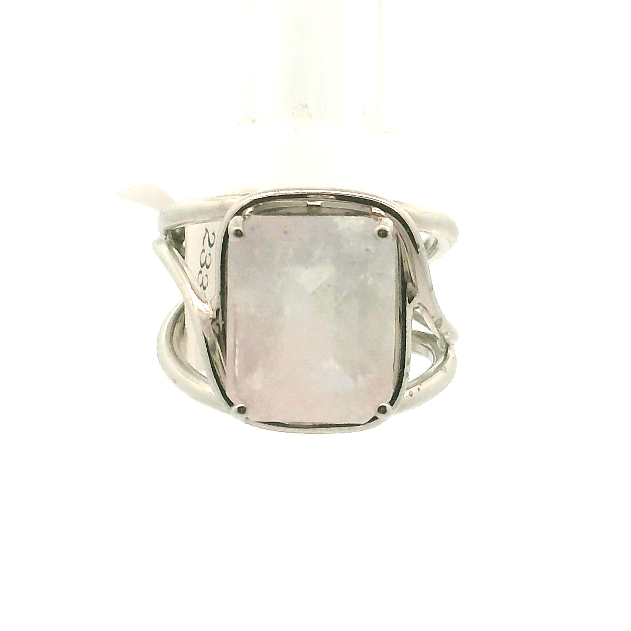 Morganite + Aquamarine Cuff Ring .925 Silver for Abundance of Joy and Love