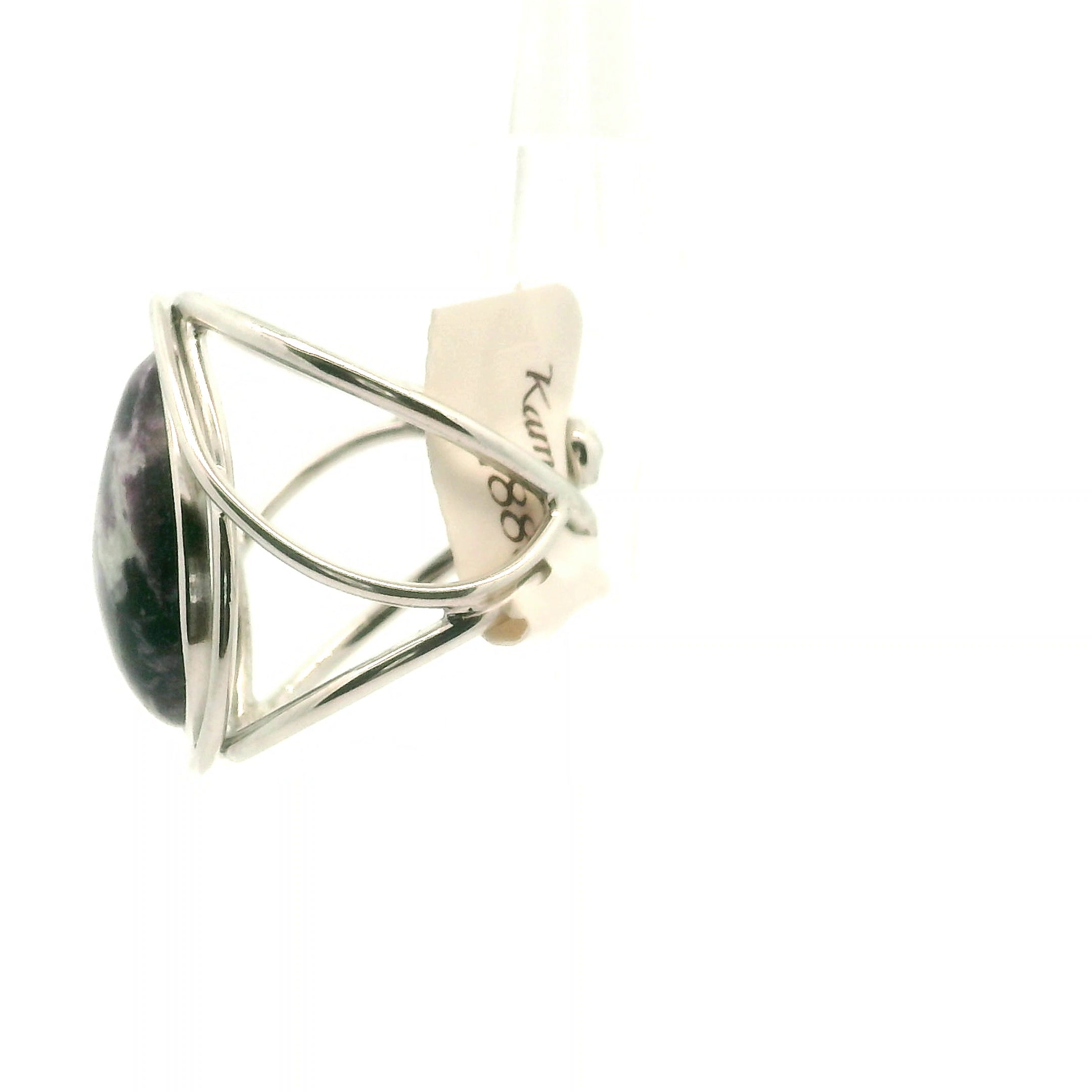 Kammererite Cuff Ring .925 Silver for Balance, Enlightenment, Harmony and Joy