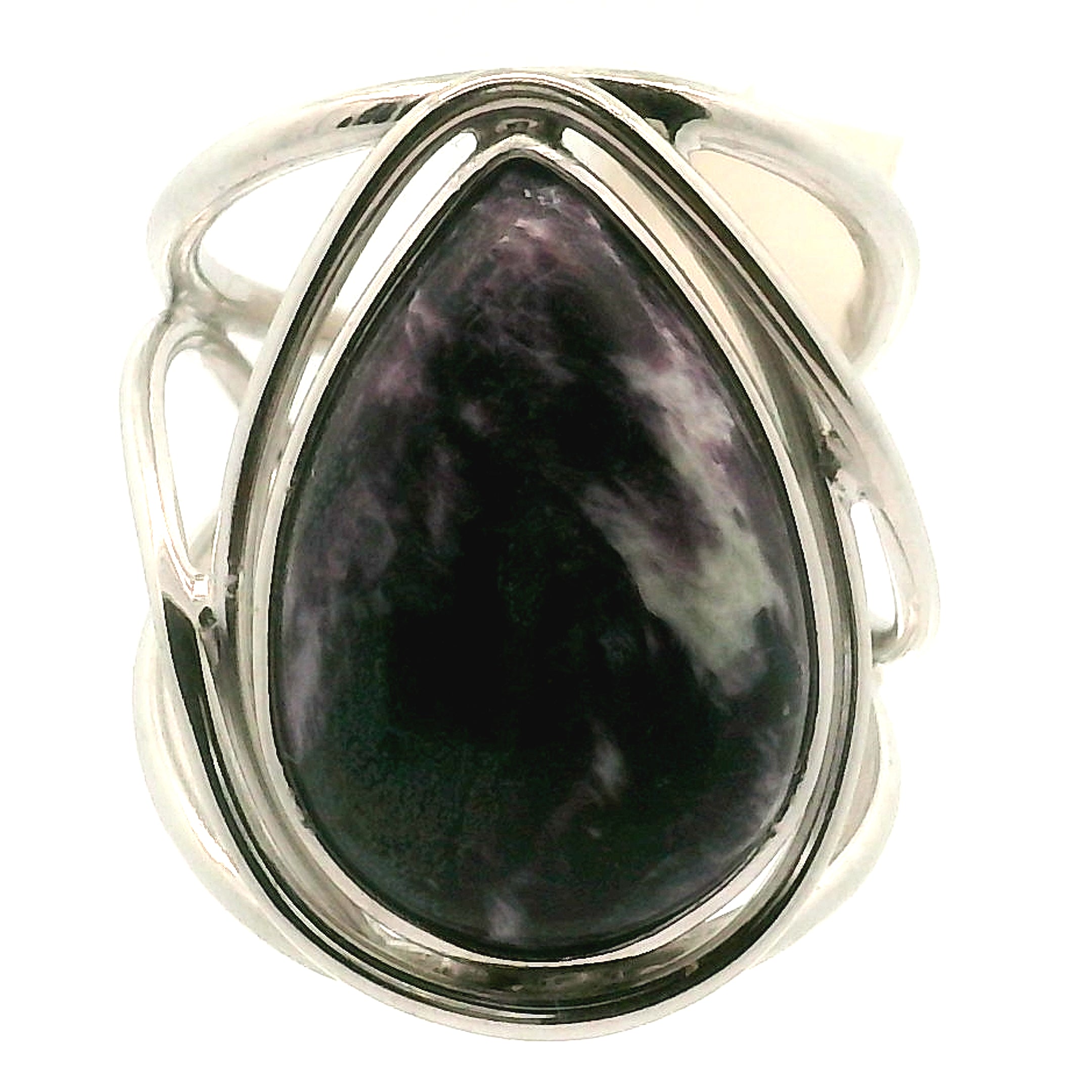 Kammererite Cuff Ring .925 Silver for Balance, Enlightenment, Harmony and Joy