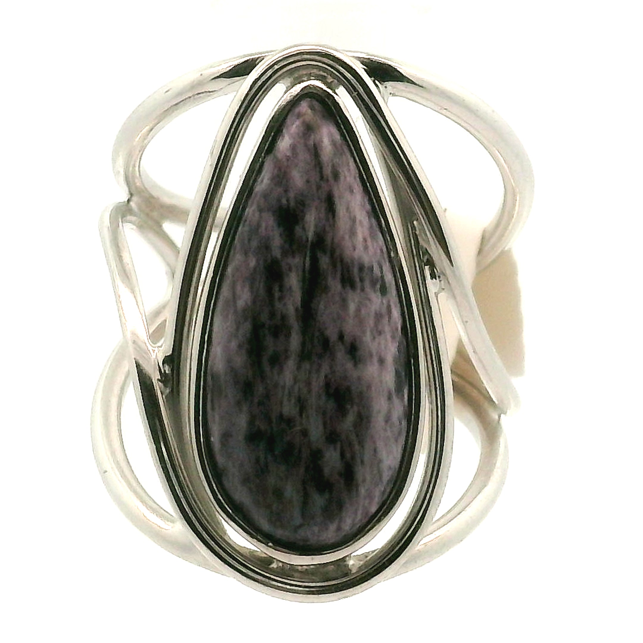 Kammererite Cuff Ring .925 Silver for Balance, Enlightenment, Harmony and Joy