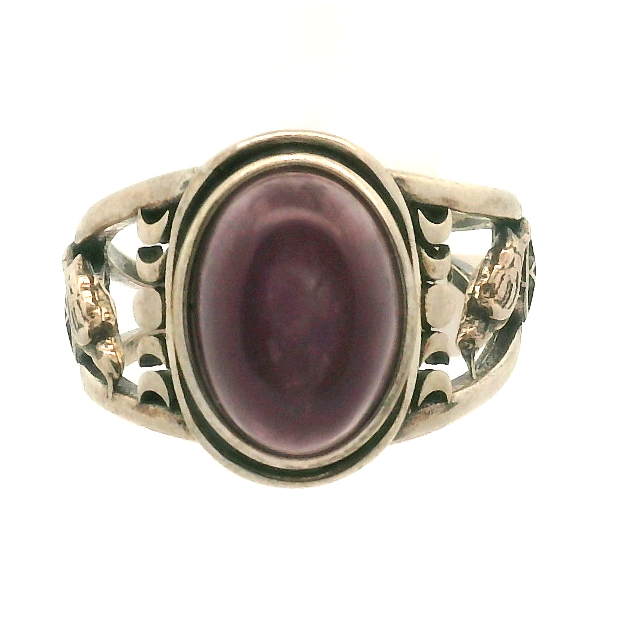Raven + Moon Phase Cuff Ring .925 Silver for Power & Confidence