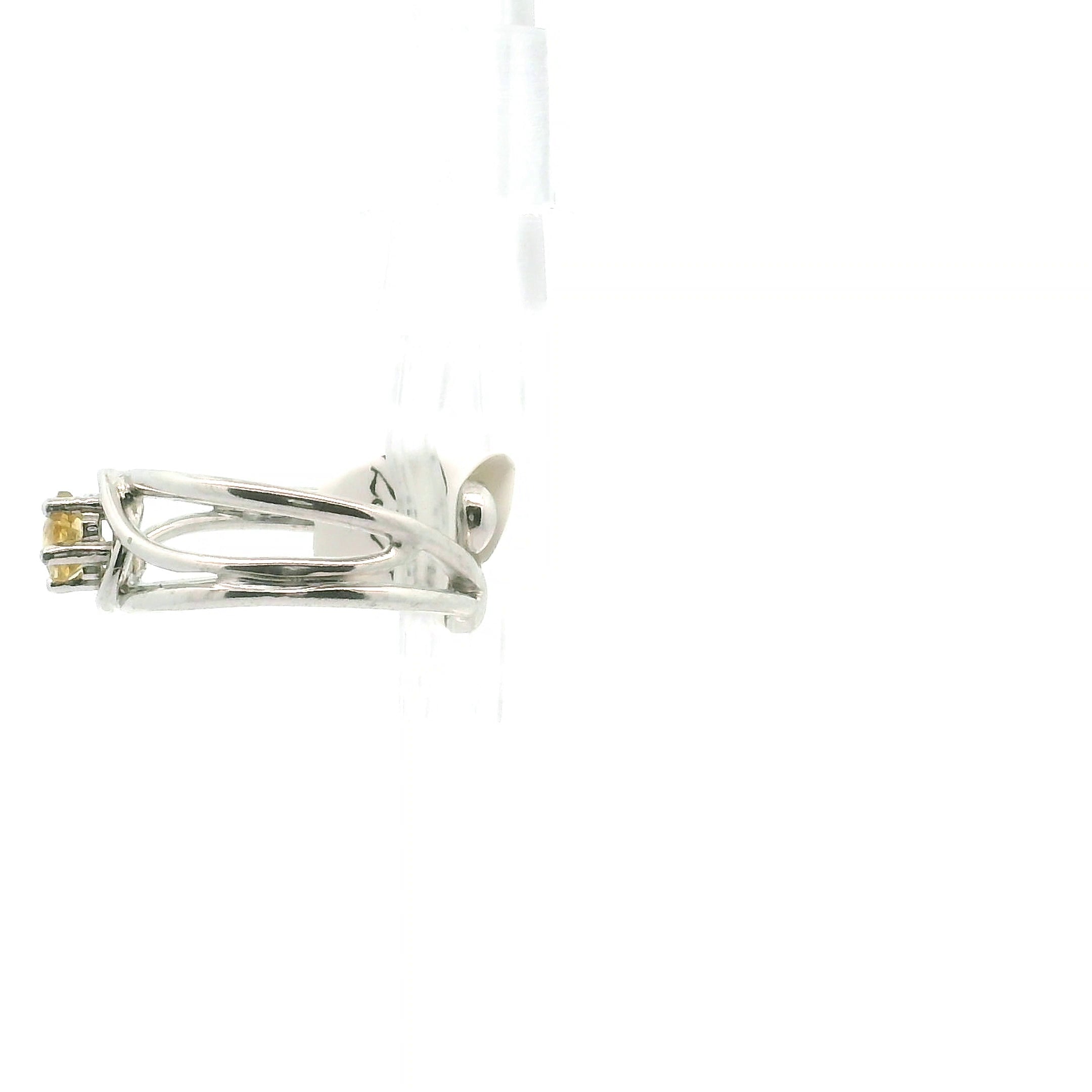 Citrine Star Midi Adjustable Finger Cuff Ring .925 Silver for Abundance, Good Luck and Positivity