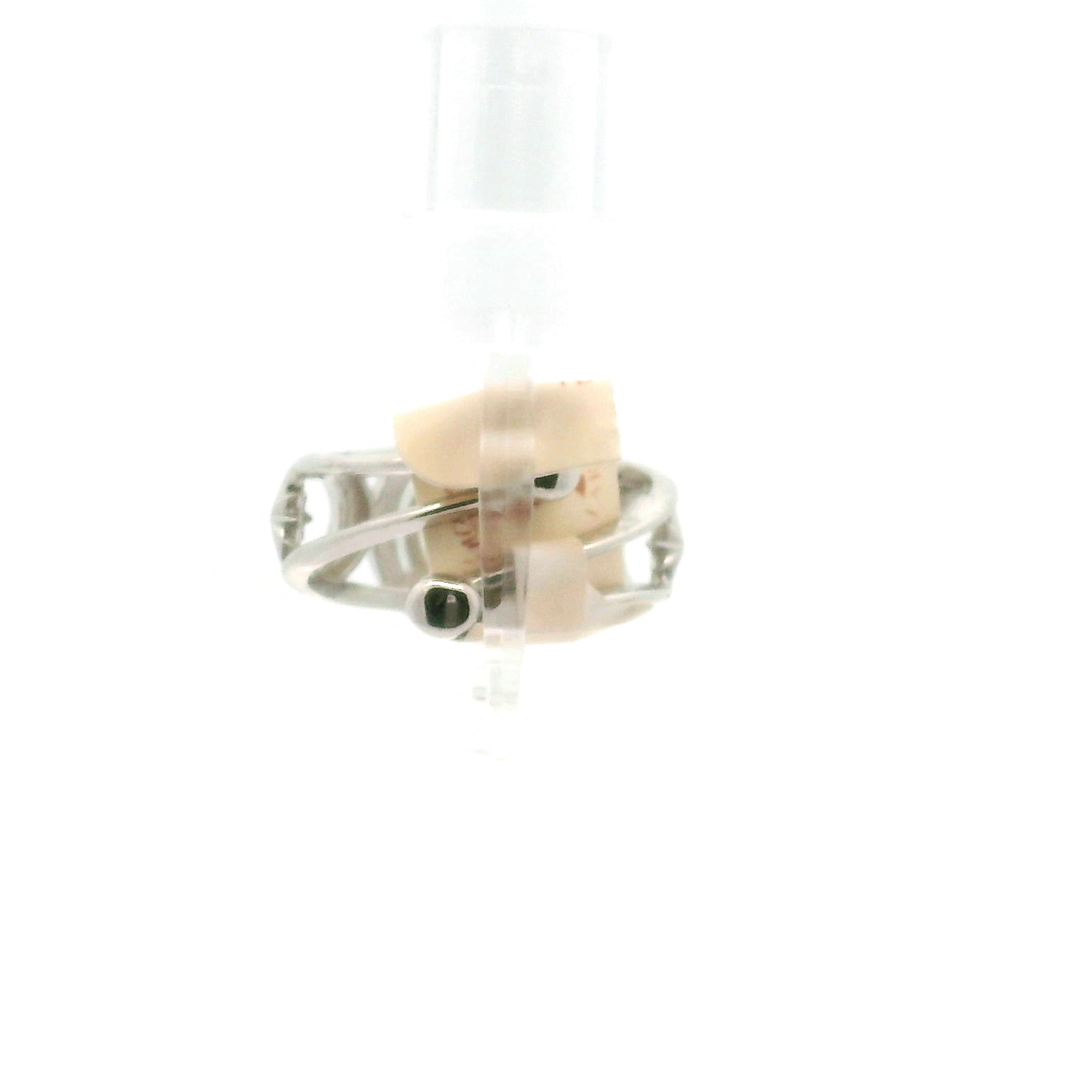 Praisolite Moon + Star Cuff Ring .925 Silver for Love, Prosperity, and Success