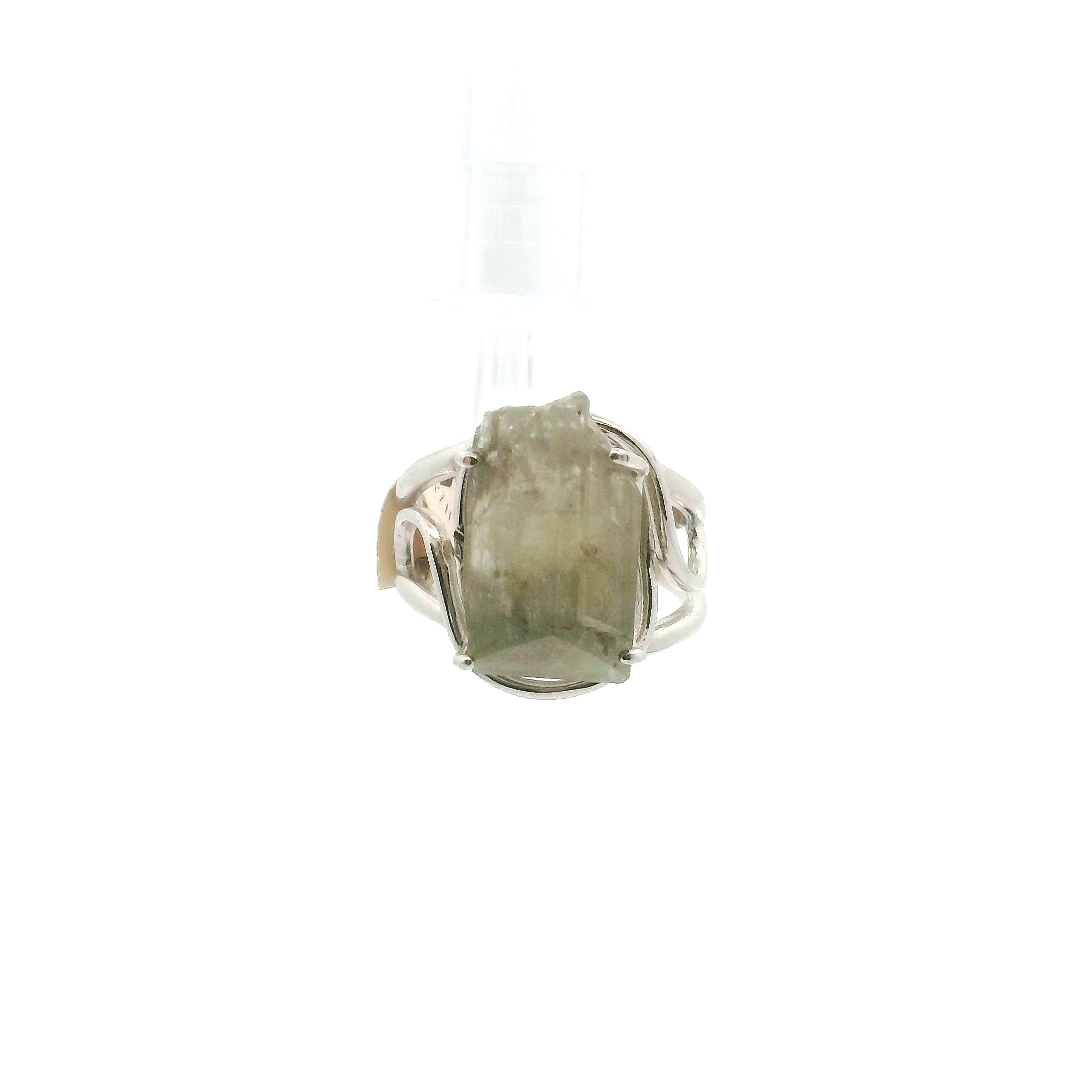 Blue Danburite Cuff Ring .925 Silver for Connection with Higher Realms, Peace and Self Acceptance