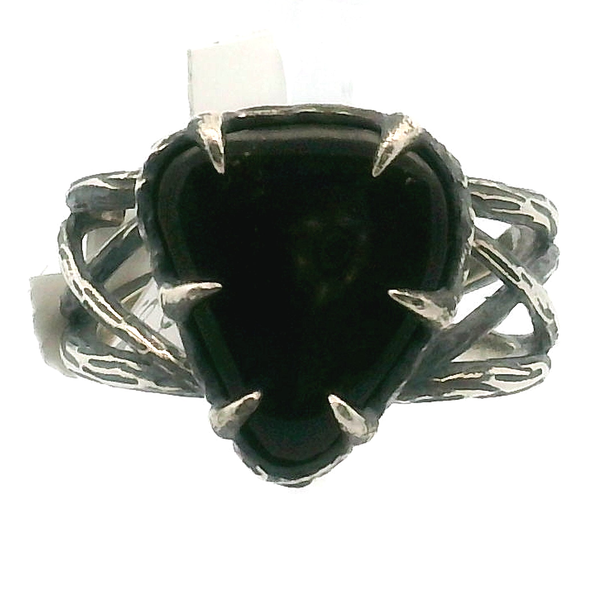 Ammolite Bad Witch Adjustable Cuff Ring .925 Silver for Transformation and Boosting your Life Force Energy