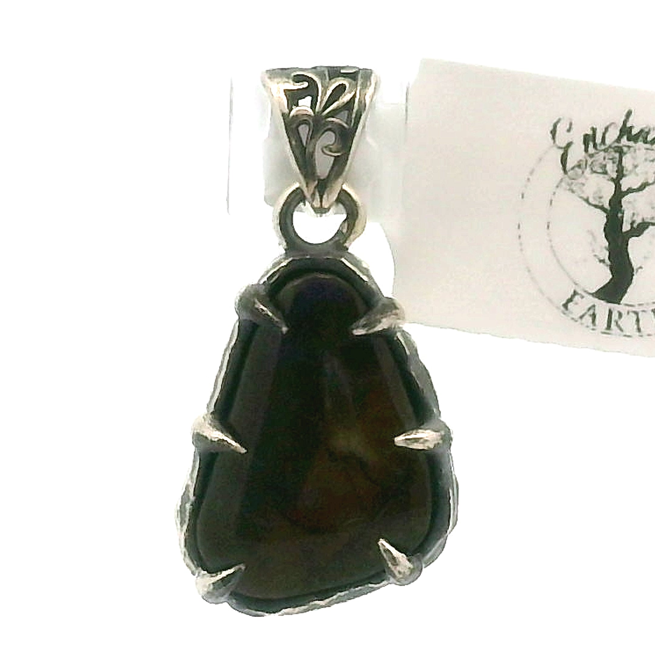 Ammolite Bad Witch Pendant .925 Silver for Transformation and Boosting your Life Force Energy