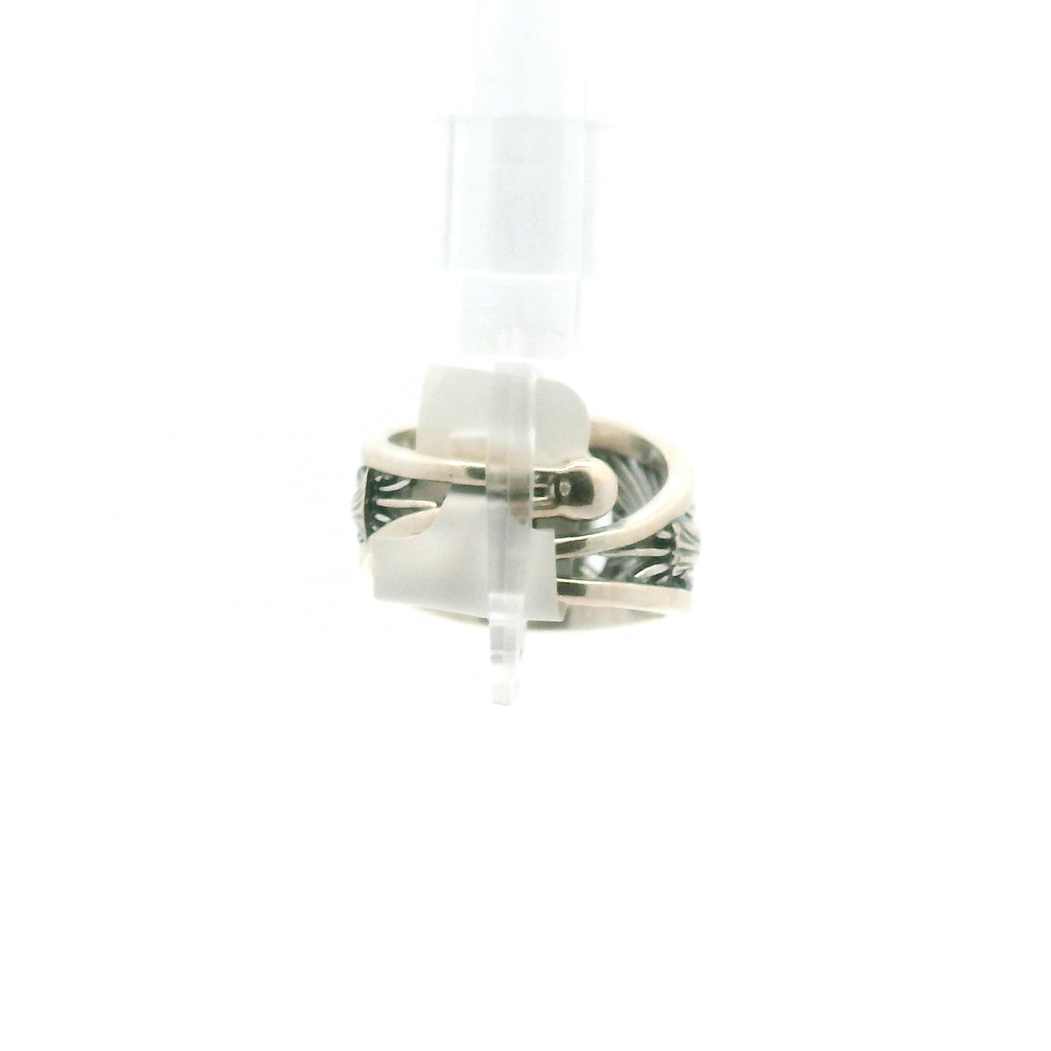 Garnet Mother Mary and Jesus Cuff Ring .925 Silver for Health, Protection, and Strength