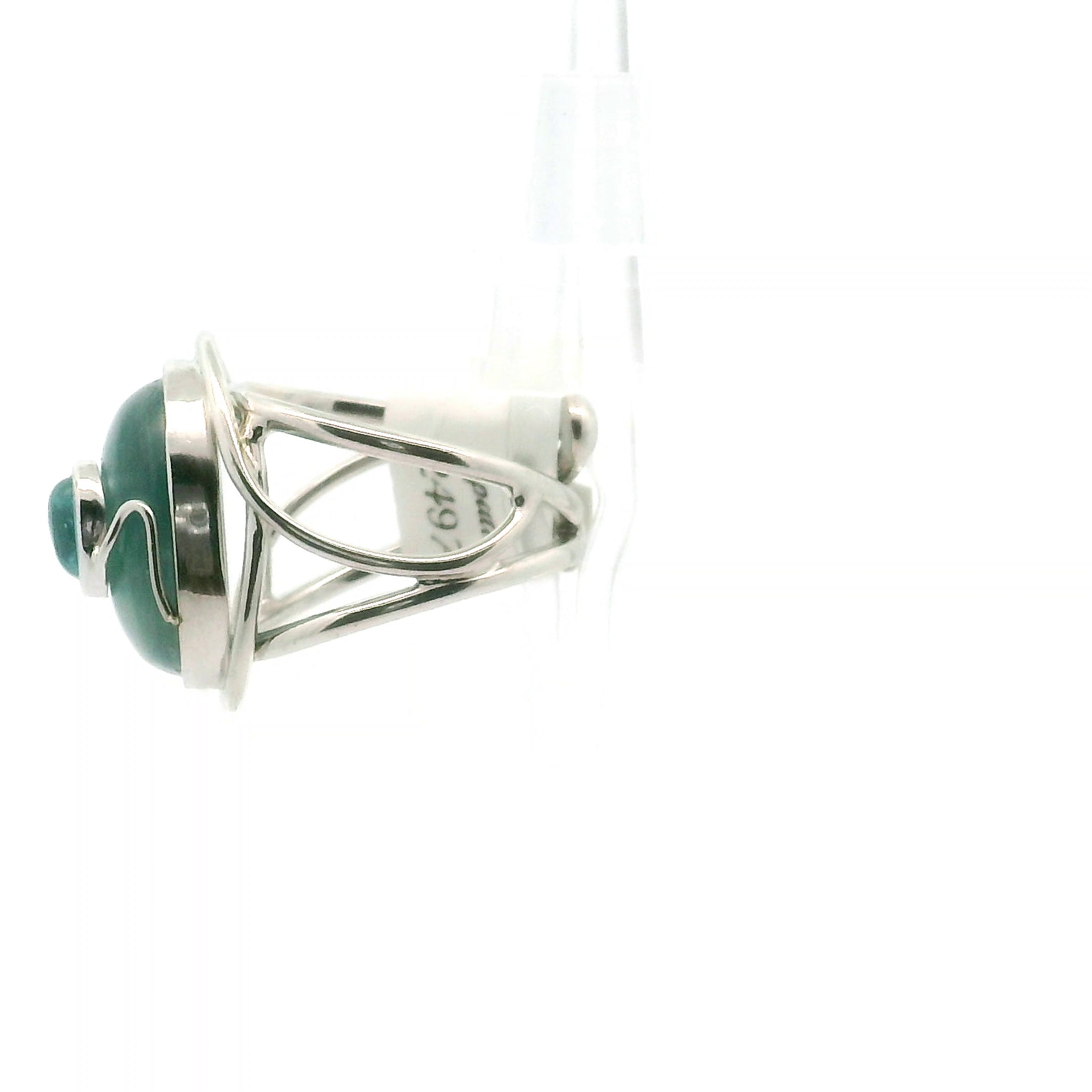 Blue Kyanite + Blue Apatite Cuff Ring .925 Silver for Support on a New Beginning