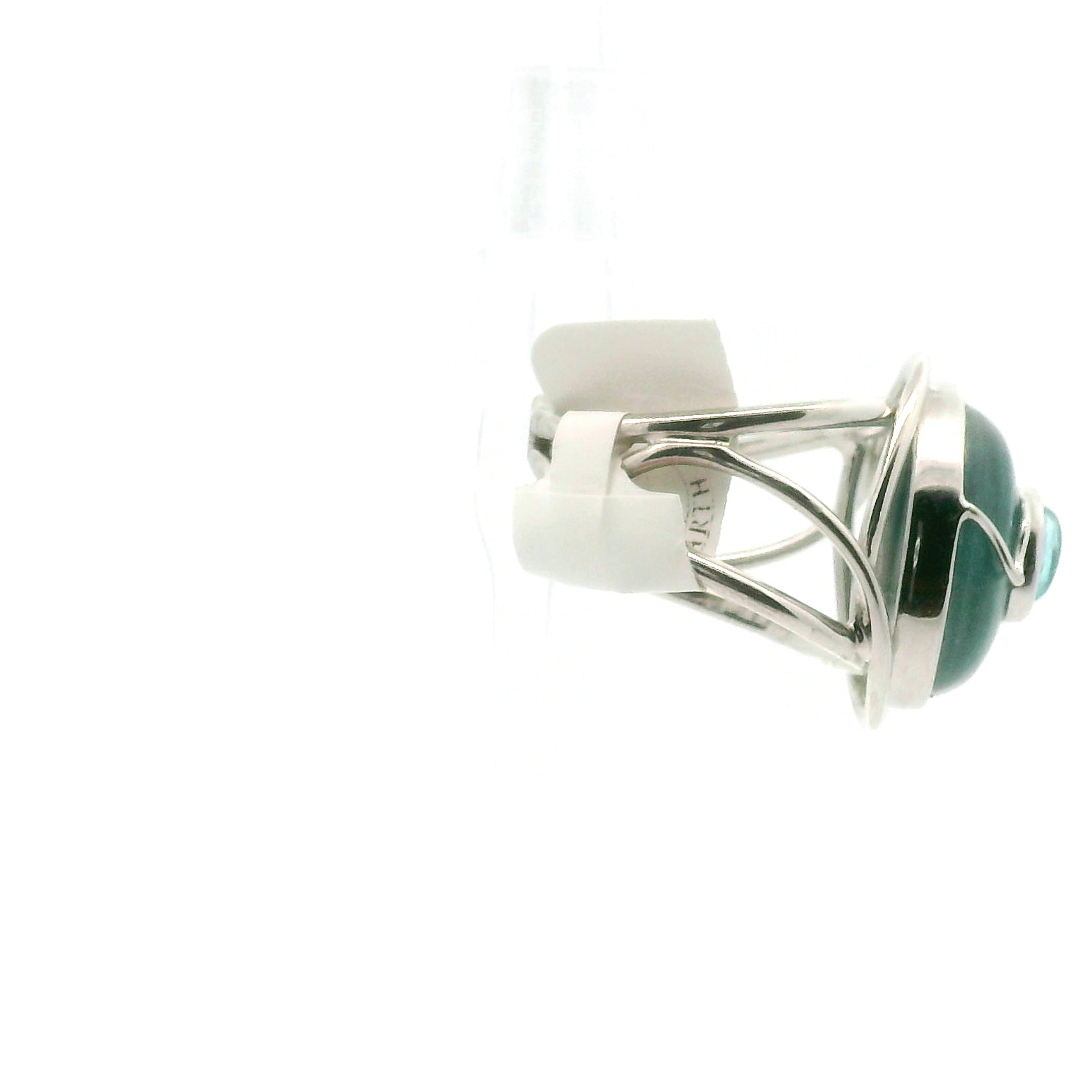 Blue Kyanite + Blue Apatite Cuff Ring .925 Silver for Support on a New Beginning