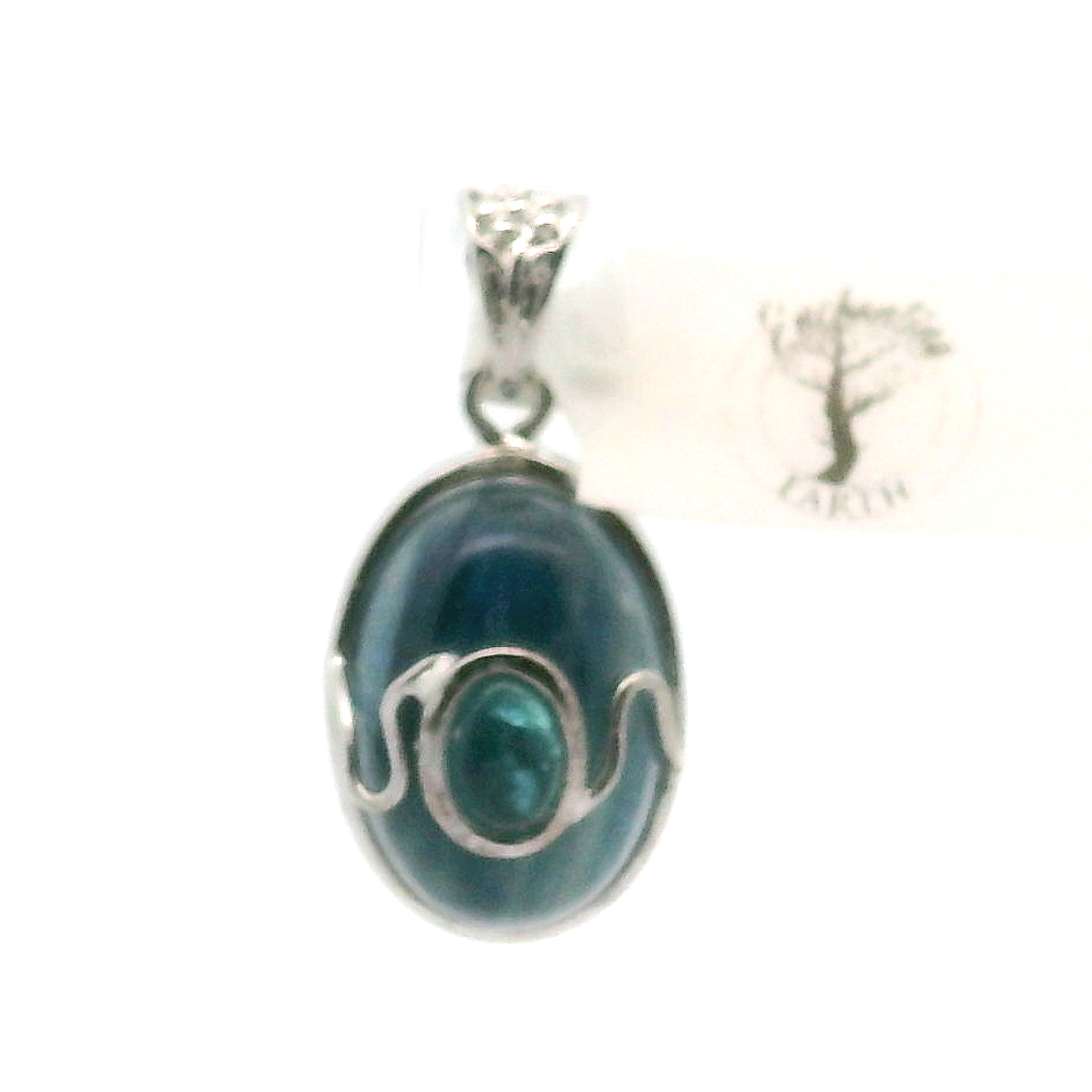 Blue Kyanite + Blue Apatite Pendant .925 Silver for Support on a New Beginning