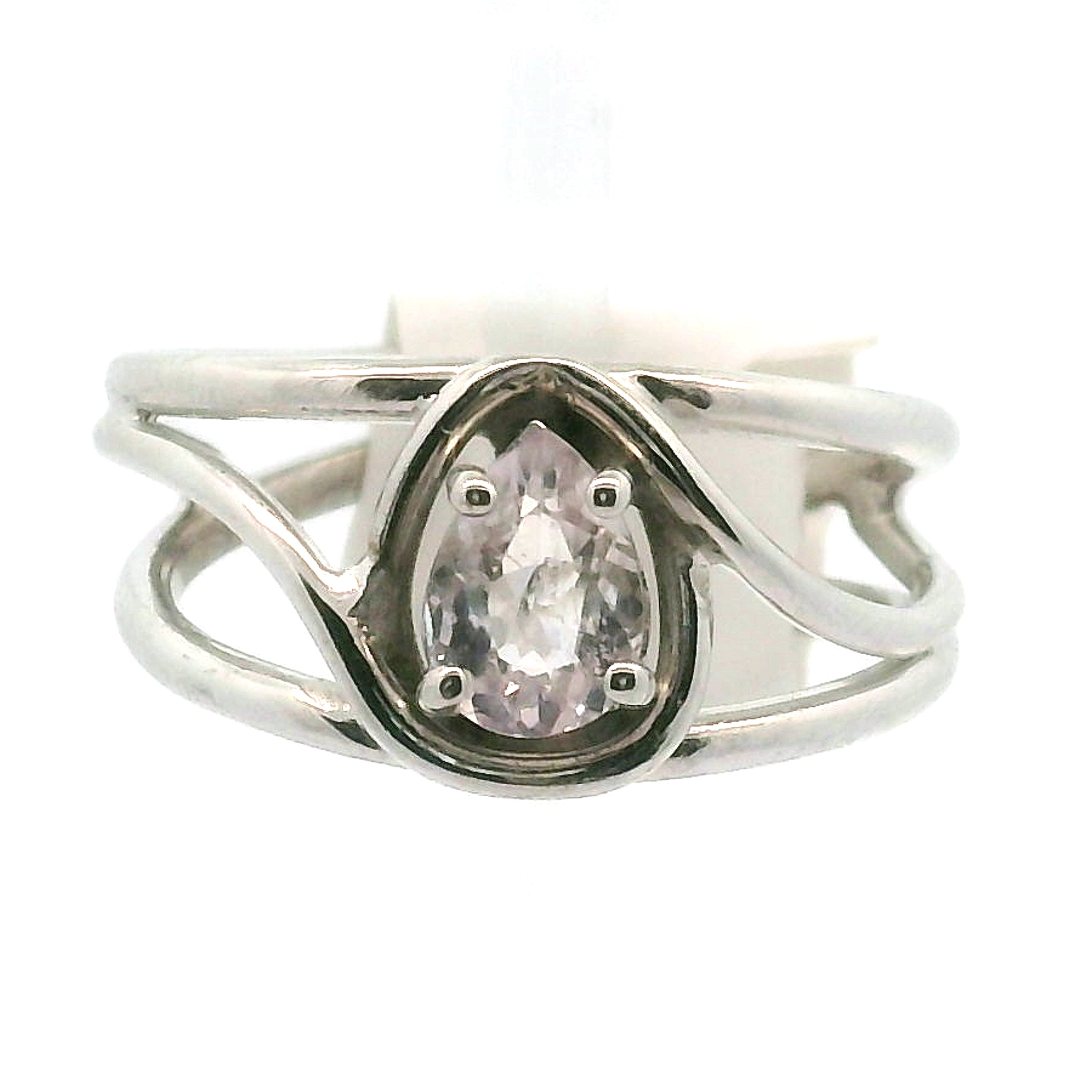 Kunzite Midi Cuff Ring .925 Silver for Emotional Healing, Joy and Love