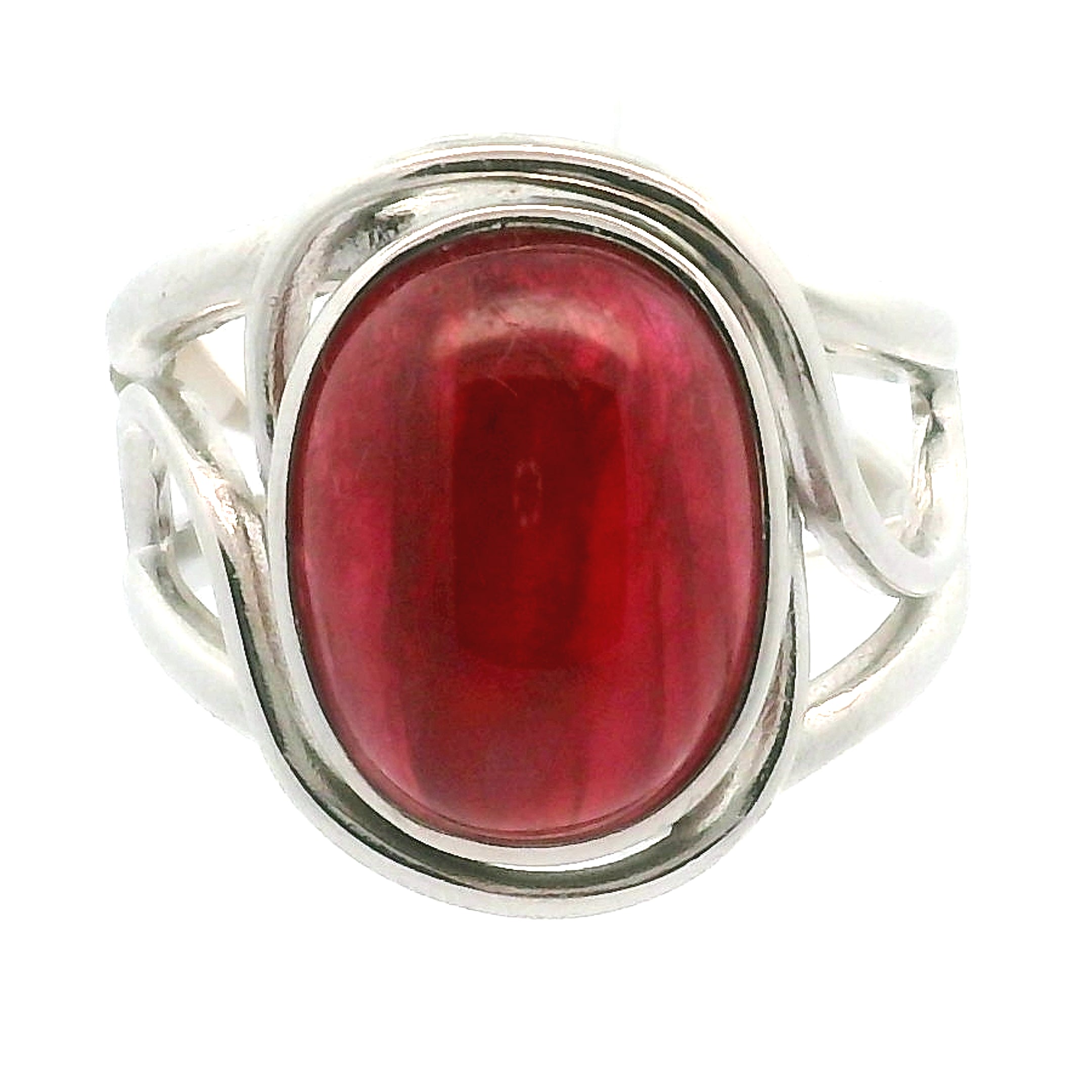 Gel Rhodonite Cuff Ring .925 Sterling Silver for Attracting Love, Harmonizing Relationships and Knowing your Worth