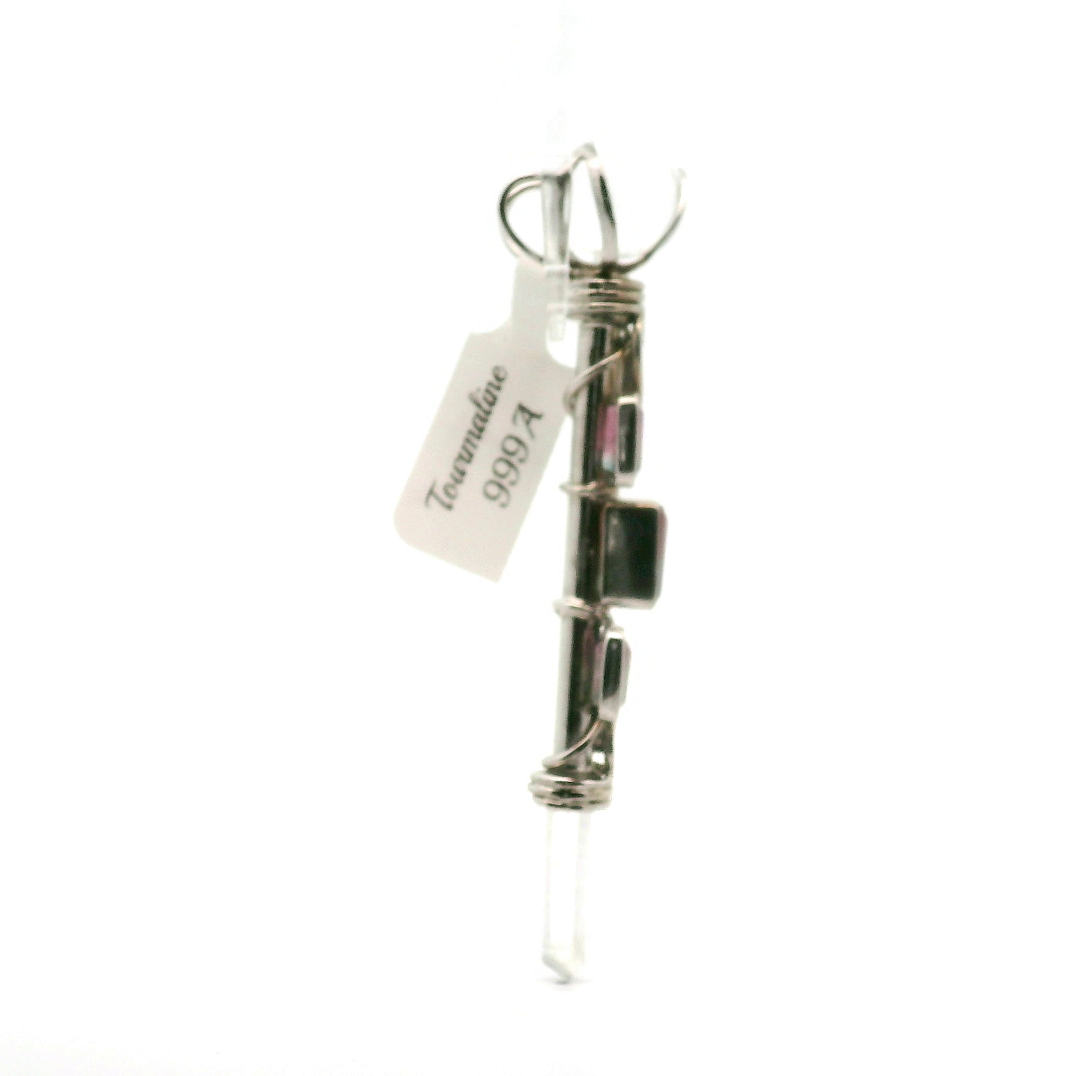 Quartz + Cotton Candy Tourmaline Wandlet .925 Silver for Self Acceptance and Amplifying Intentions