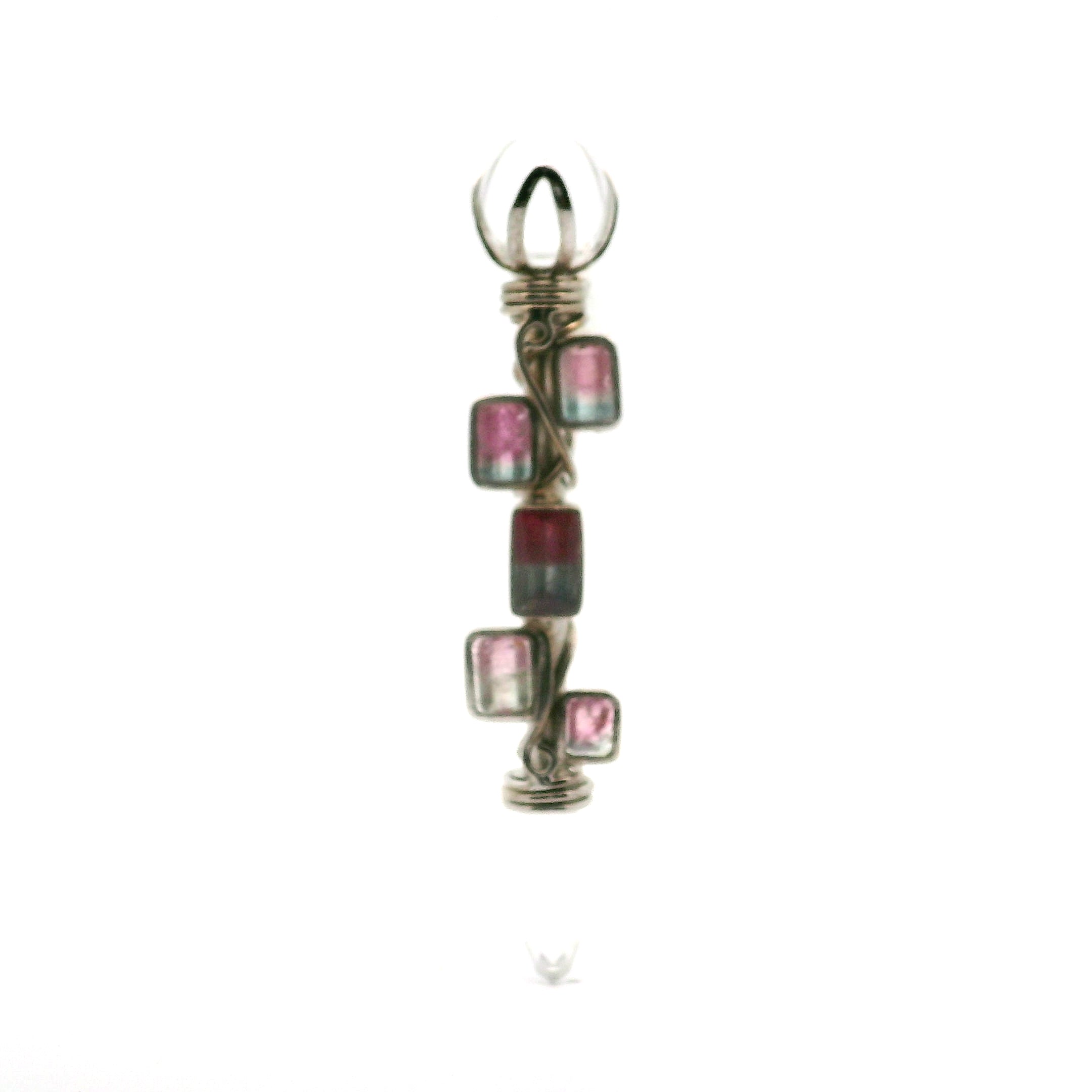 Quartz + Cotton Candy Tourmaline Wandlet .925 Silver for Self Acceptance and Amplifying Intentions