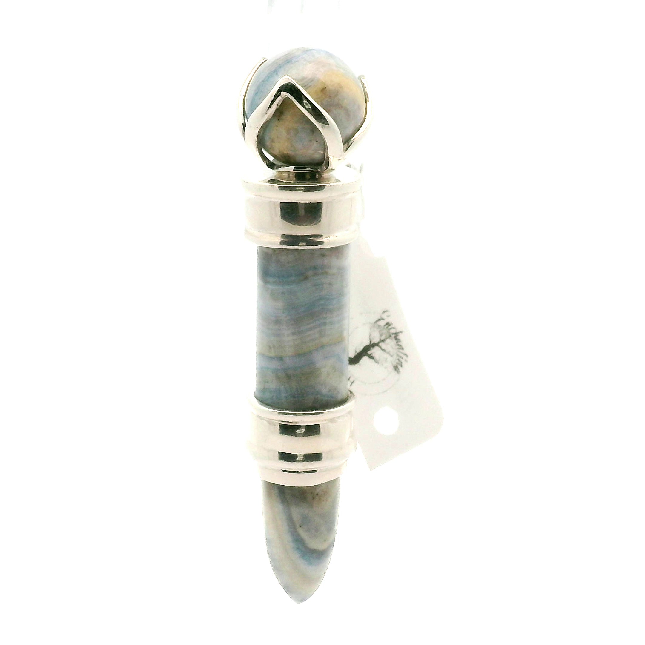 Blue Scheelite Wandlet .925 Silver for Harmony and Peaceful Communication