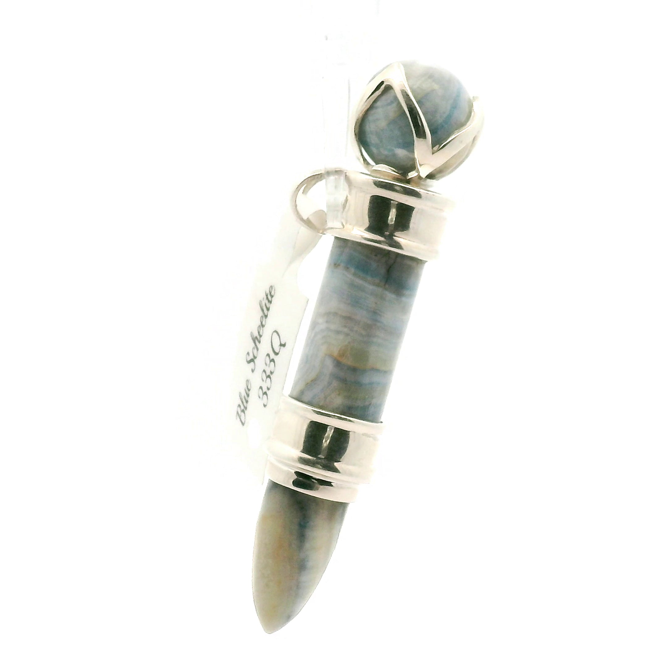 Blue Scheelite Wandlet .925 Silver for Harmony and Peaceful Communication