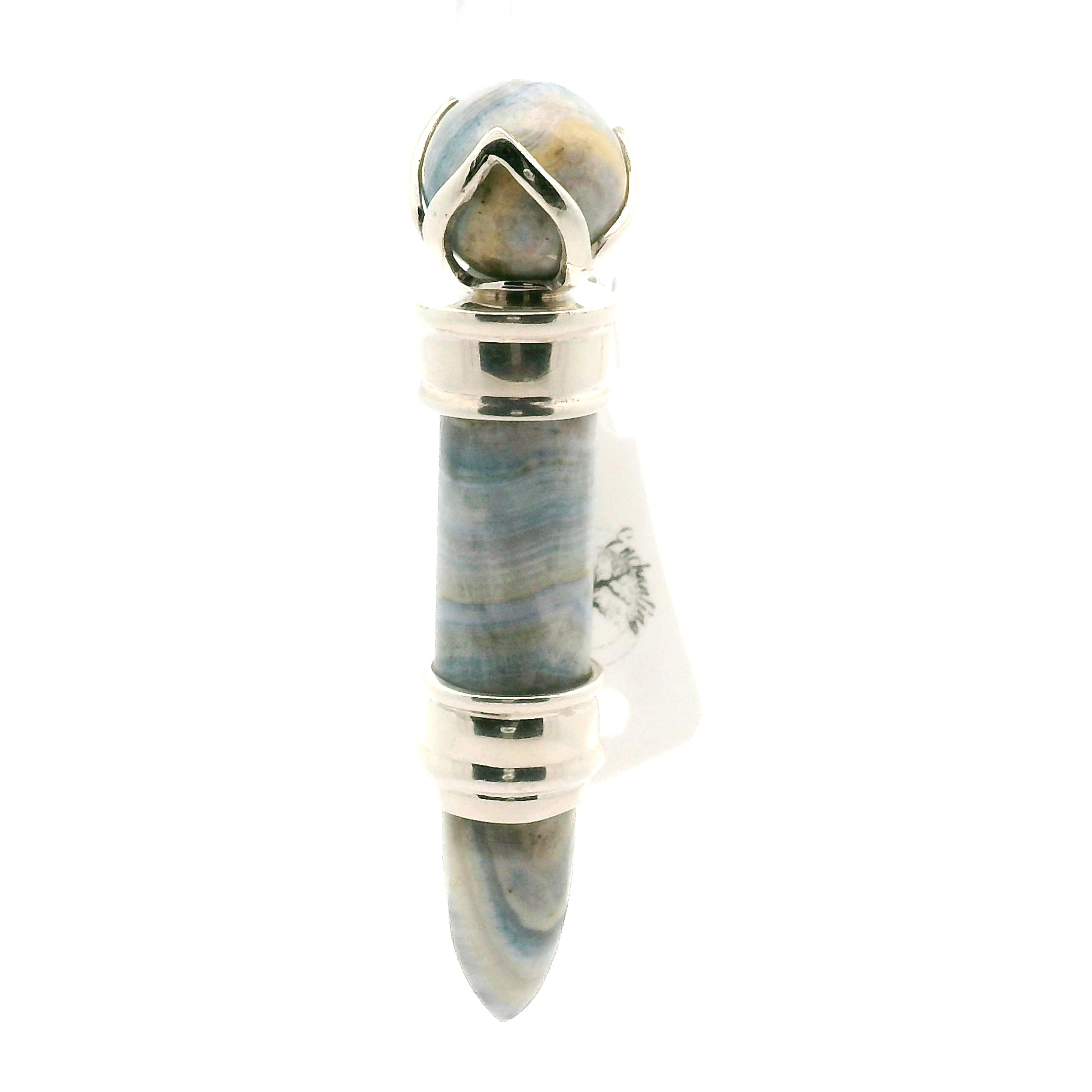 Blue Scheelite Wandlet .925 Silver for Harmony and Peaceful Communication