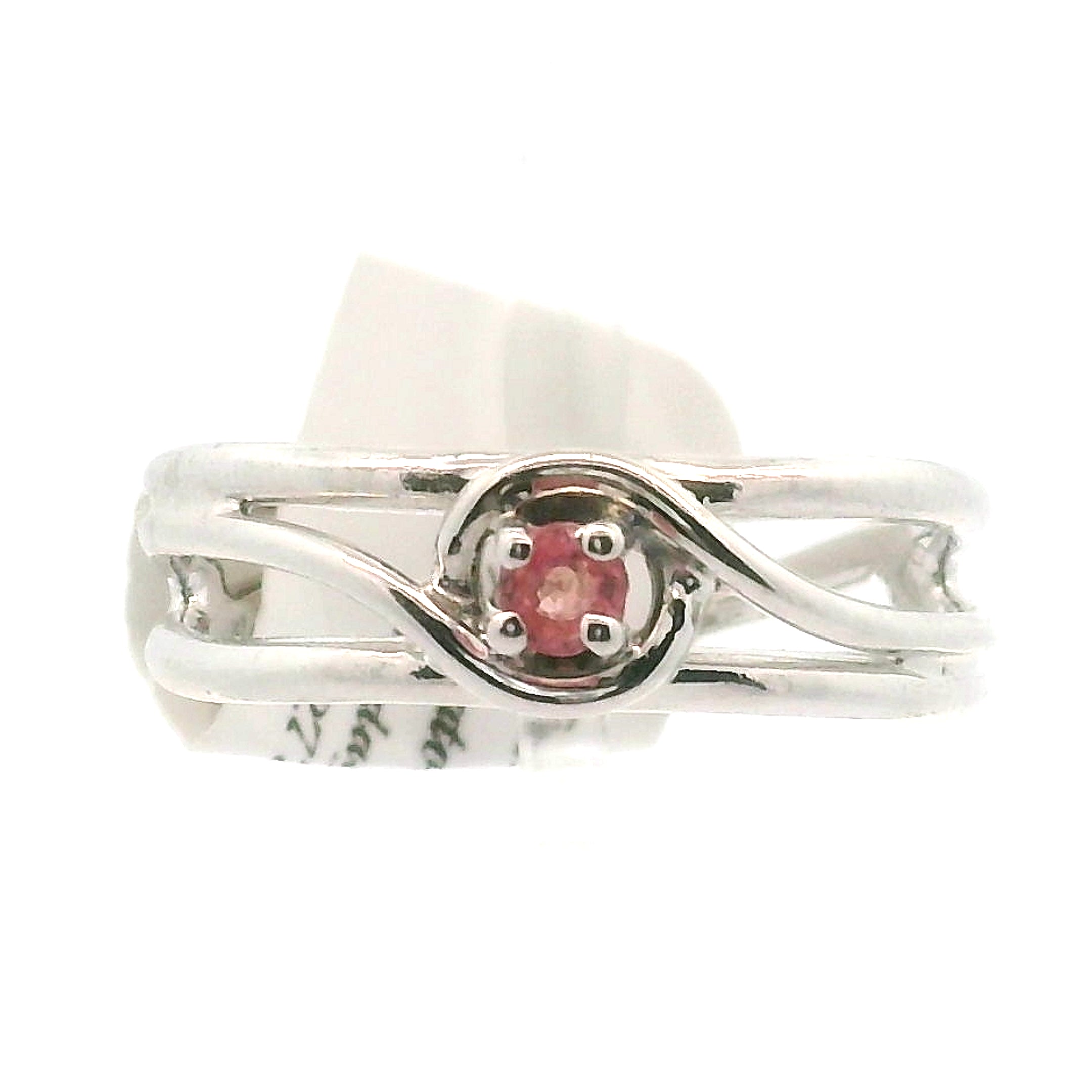 Pezzottaite Midi Cuff Ring 925 Silver for Joy, Love and Empowerment