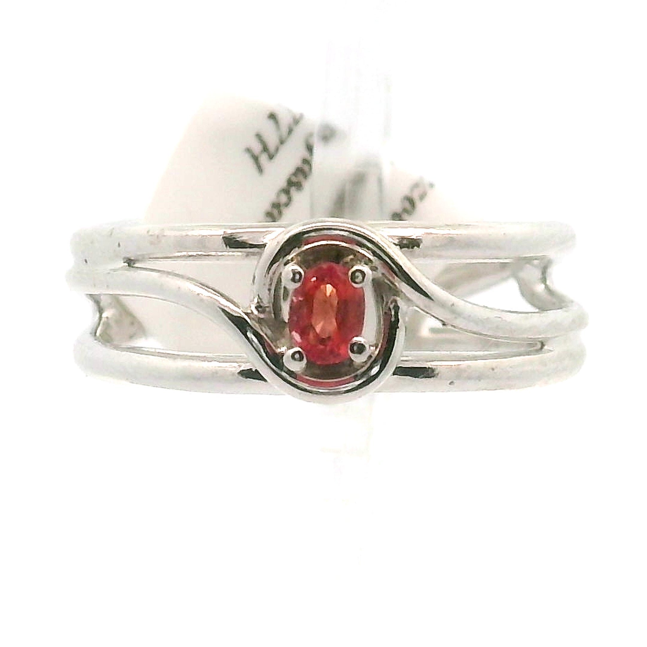 Pezzottaite Midi Cuff Ring 925 Silver for Joy, Love and Empowerment