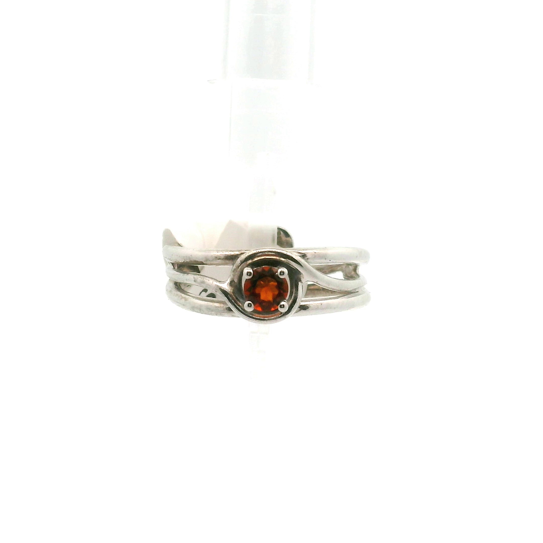 Citrine Midi Cuff Ring .925 Silver for Abundance, Good Luck and Positivity