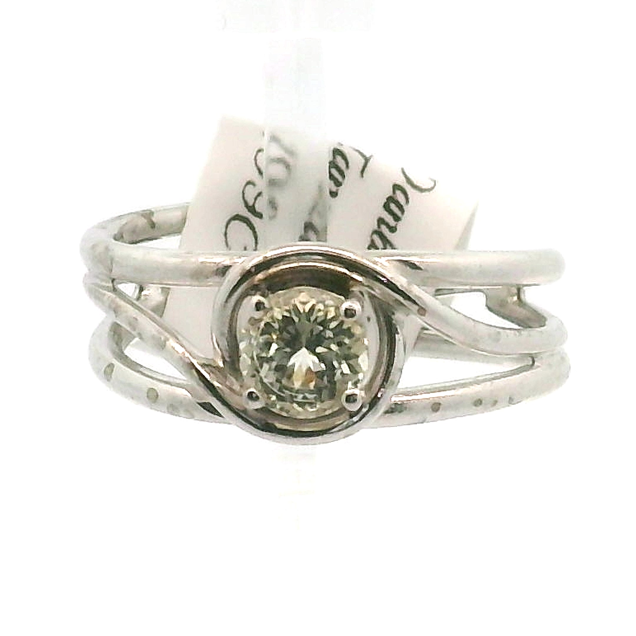 Danburite Faceted Cuff Ring .925 Silver for Connection with Higher Realms, Peace and Self Acceptance