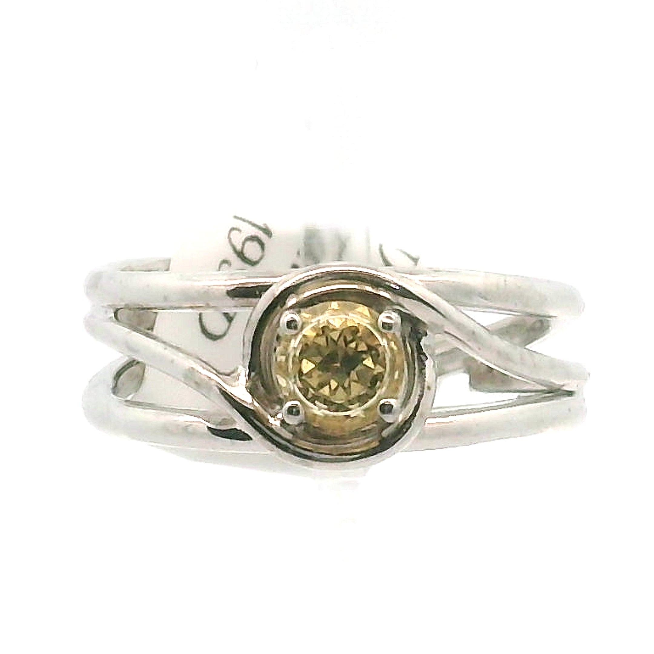 Danburite Faceted Cuff Ring .925 Silver for Connection with Higher Realms, Peace and Self Acceptance