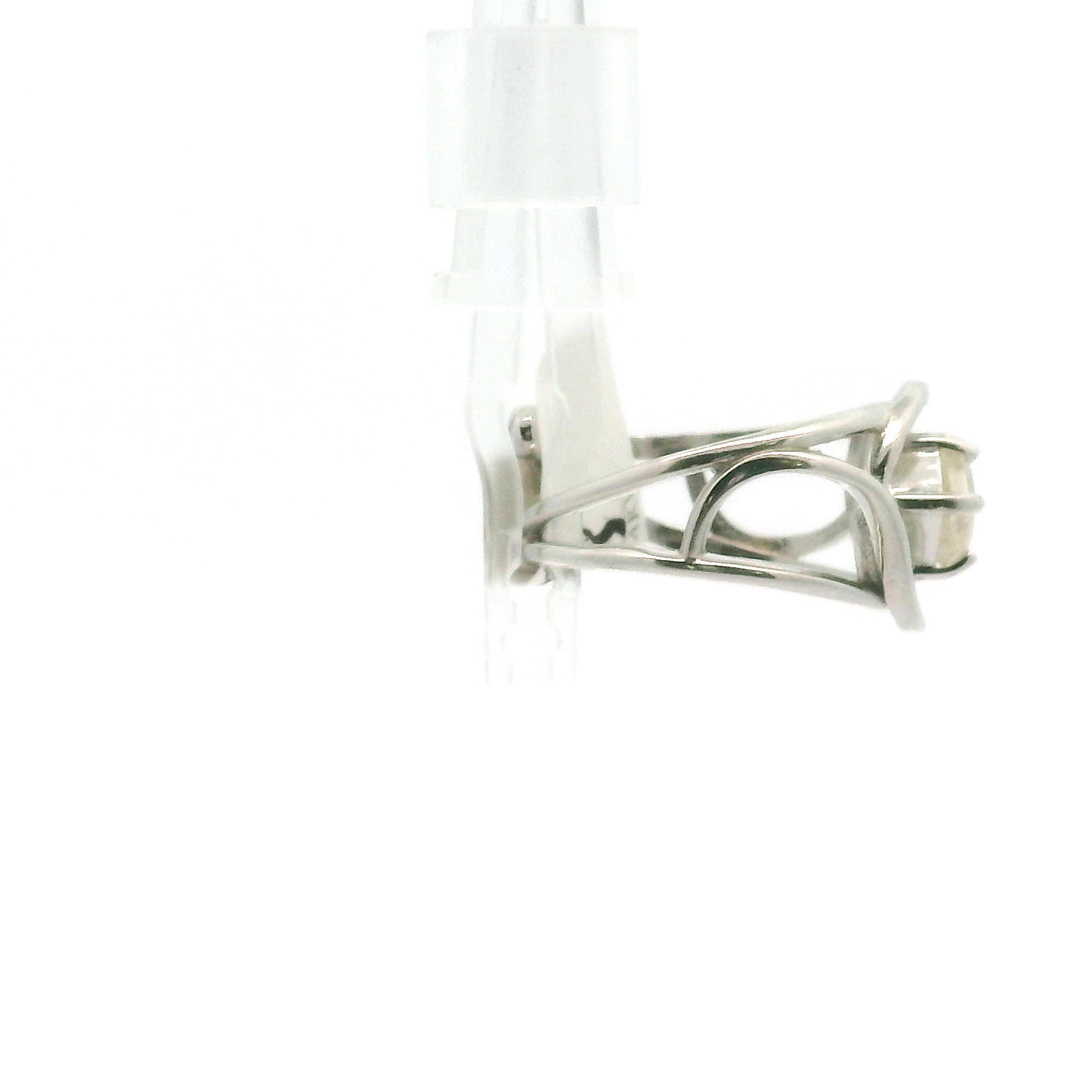Whewellite Czechia Cuff Ring .925 Silver for Emotional Simplification